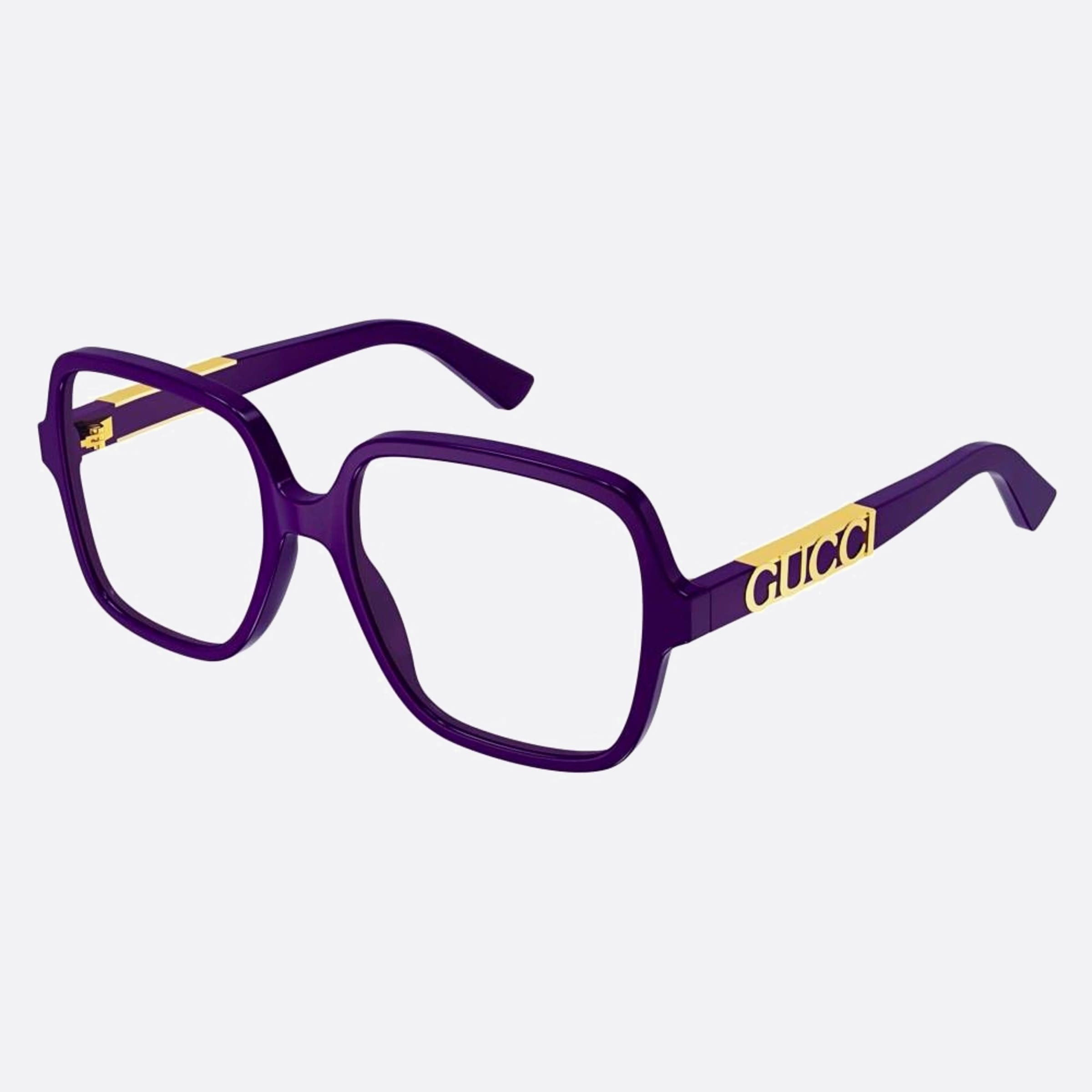 Gucci 56mm Swd Violet Geometric Woman Eyeglasses - Side View