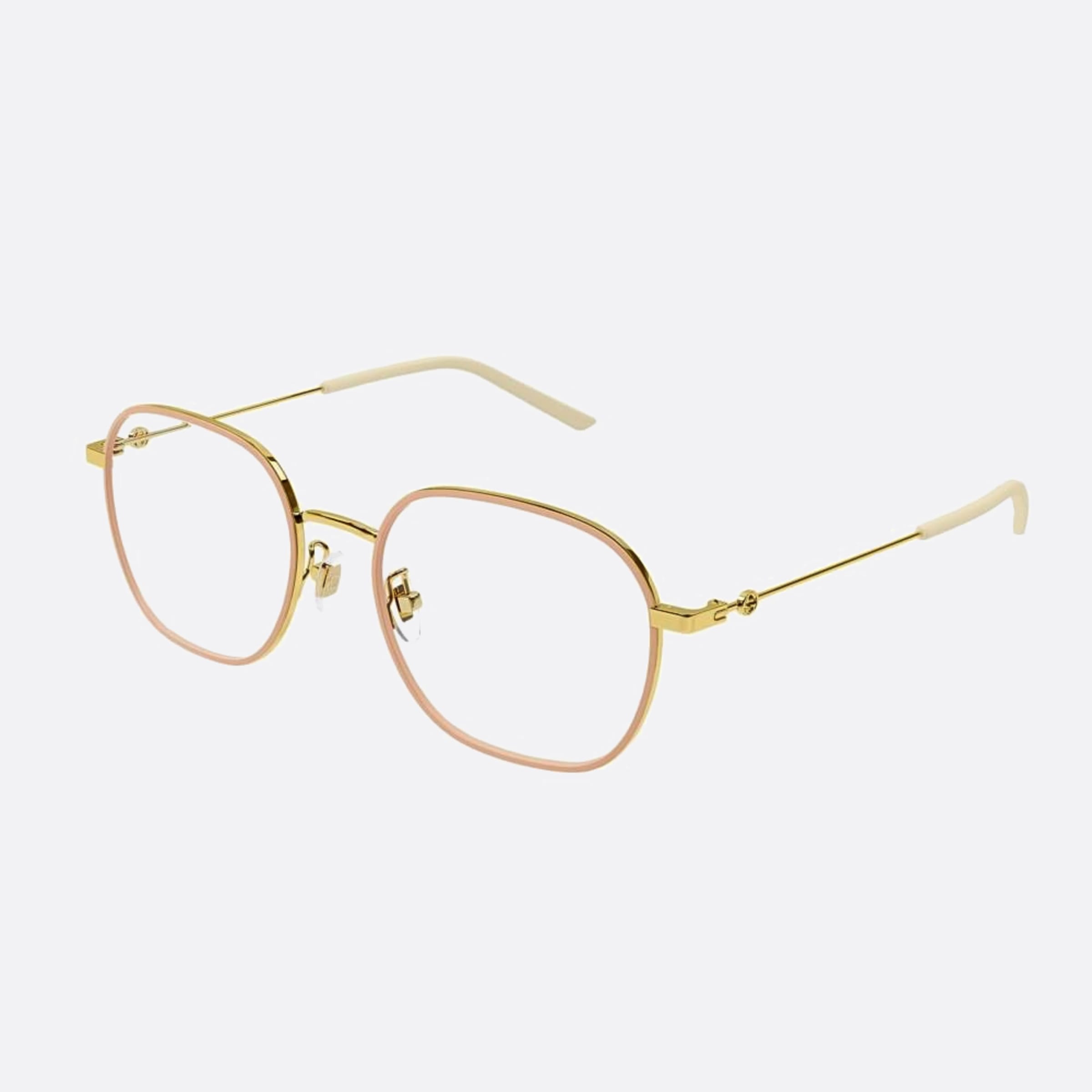Gucci 53mm Gg1198oa Juk Pink Geometric Unisex Eyeglasses - Side View