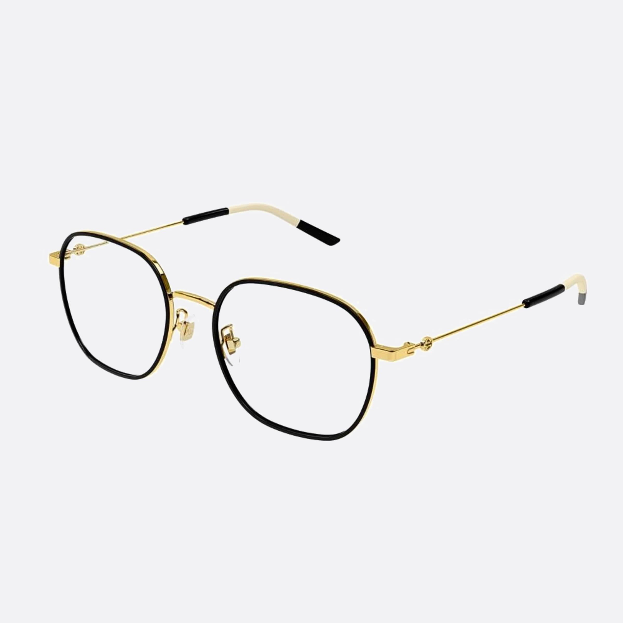 Gucci 53mm Gg1198oa Poi Black Geometric Unisex Eyeglasses - Side View