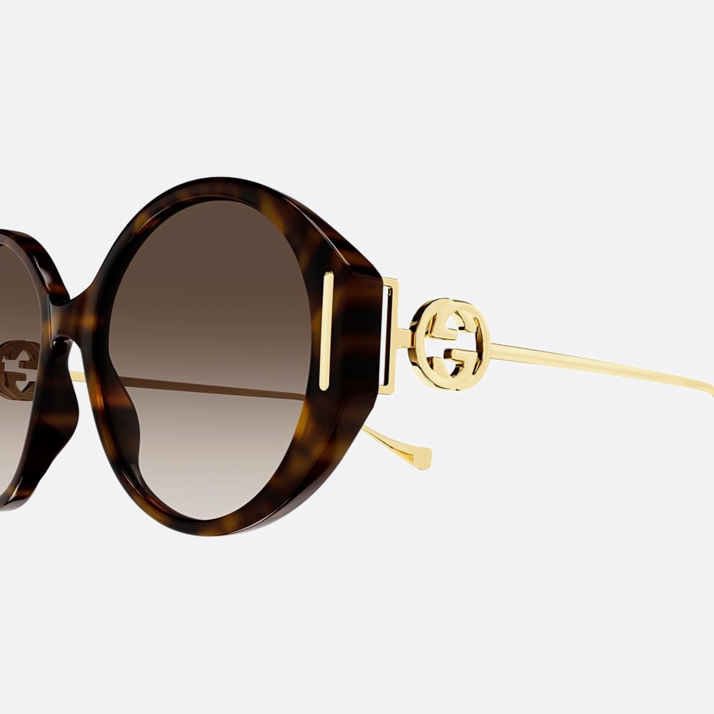 Gucci 57mm Havana Round Woman Sunglasses - Detail View