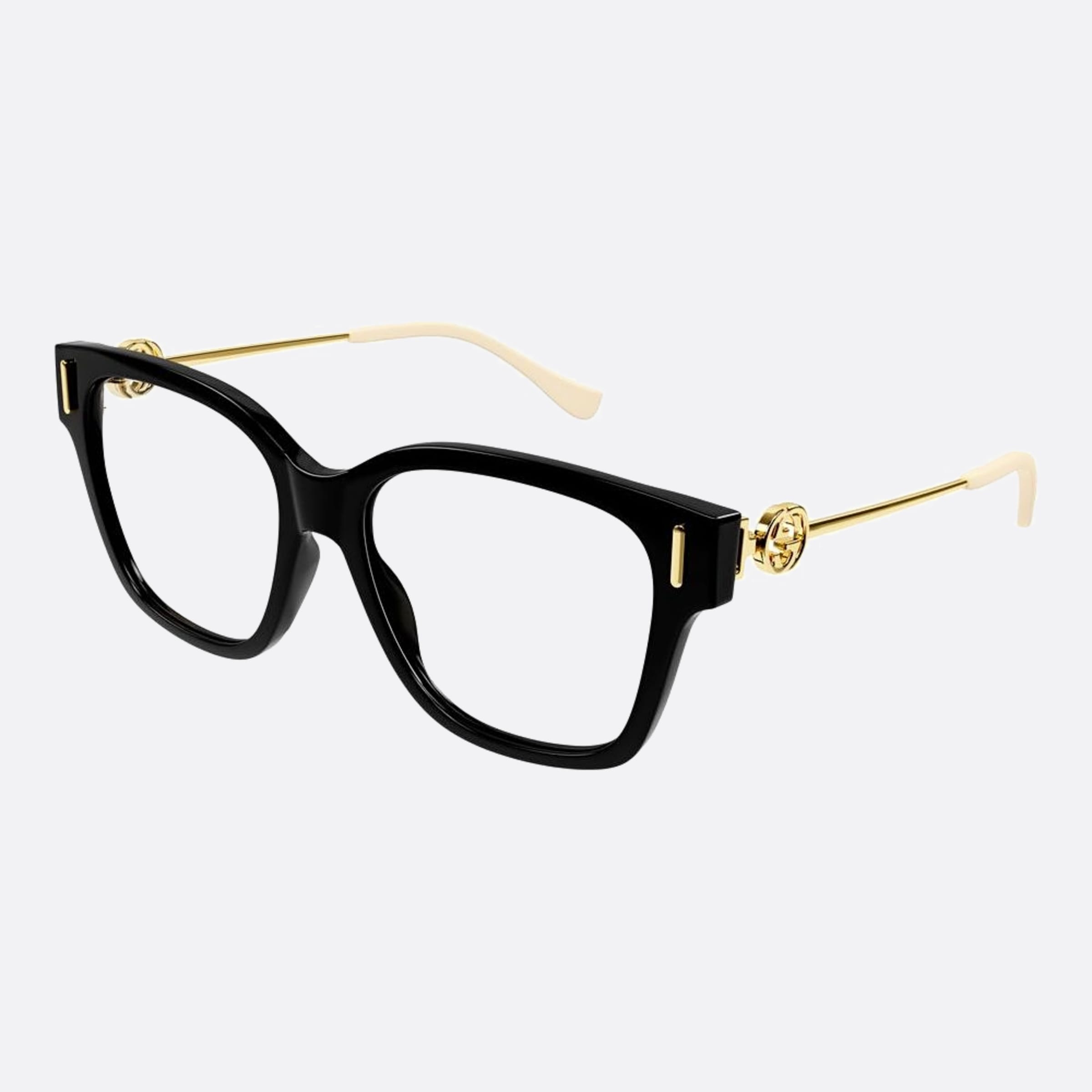 Gucci 55mm Black Geometric Woman Eyeglasses - Side View
