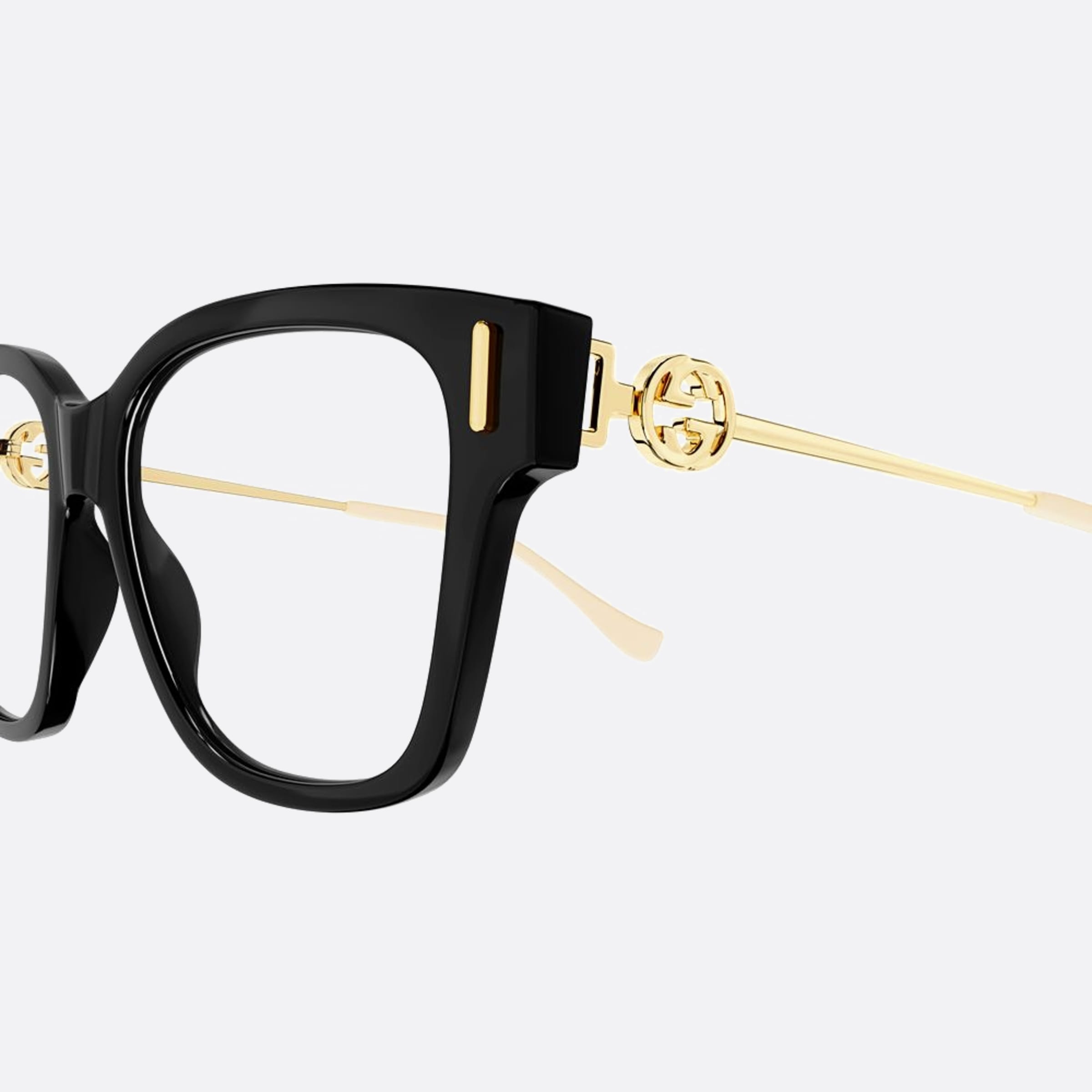 Gucci 55mm Black Geometric Woman Eyeglasses - Detail View