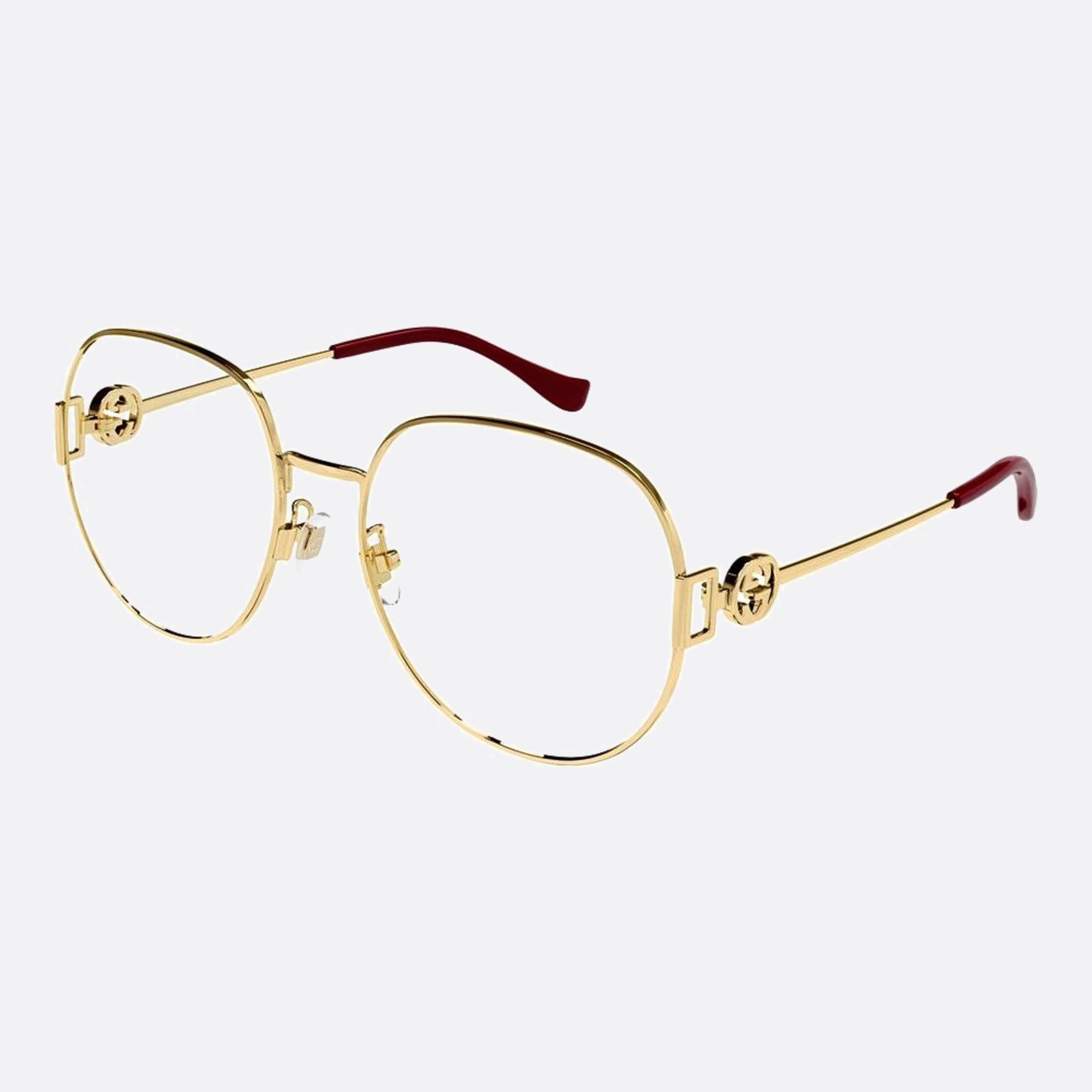 Gucci 58mm Gold Round Woman Eyeglasses - Side View