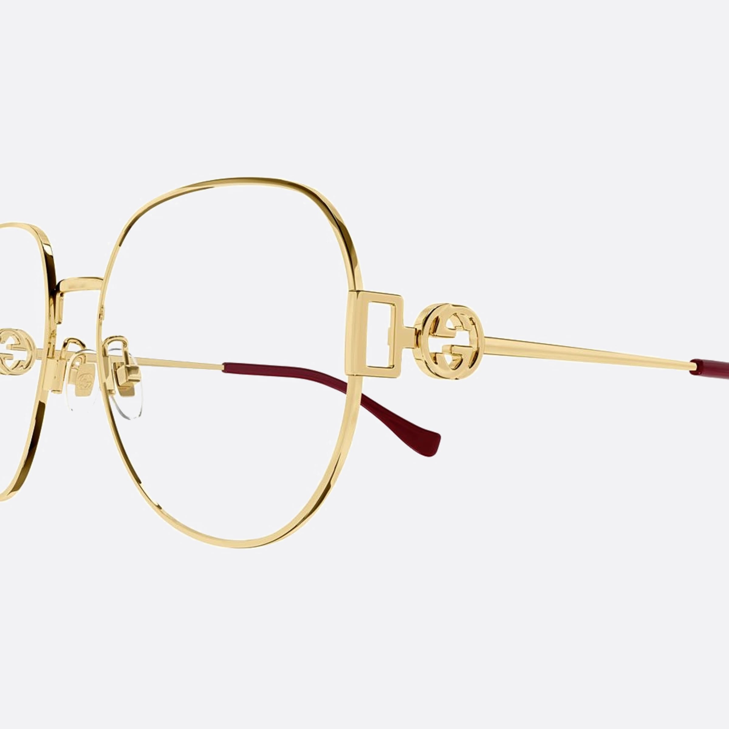 Gucci 58mm Gold Round Woman Eyeglasses - Detail View