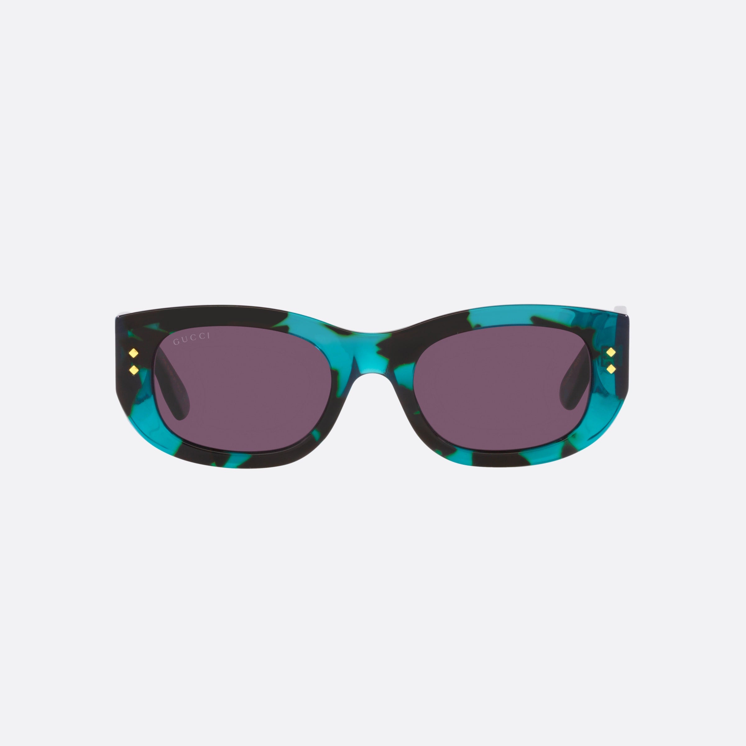 Gucci 51mm Blue Rectangle Women Sunglasses - Side View
