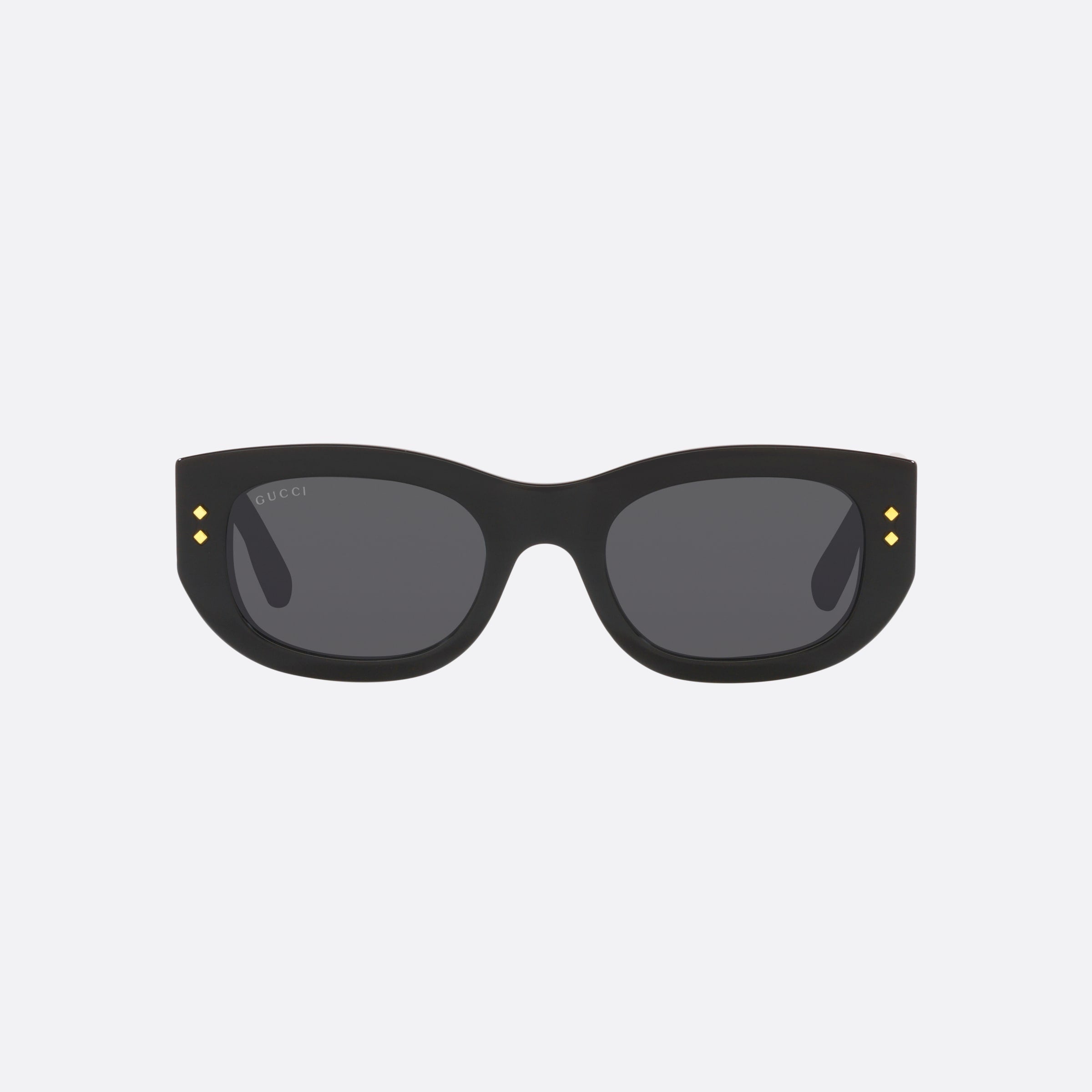 Gucci 51mm Black Rectangle Woman Sunglasses - Side View
