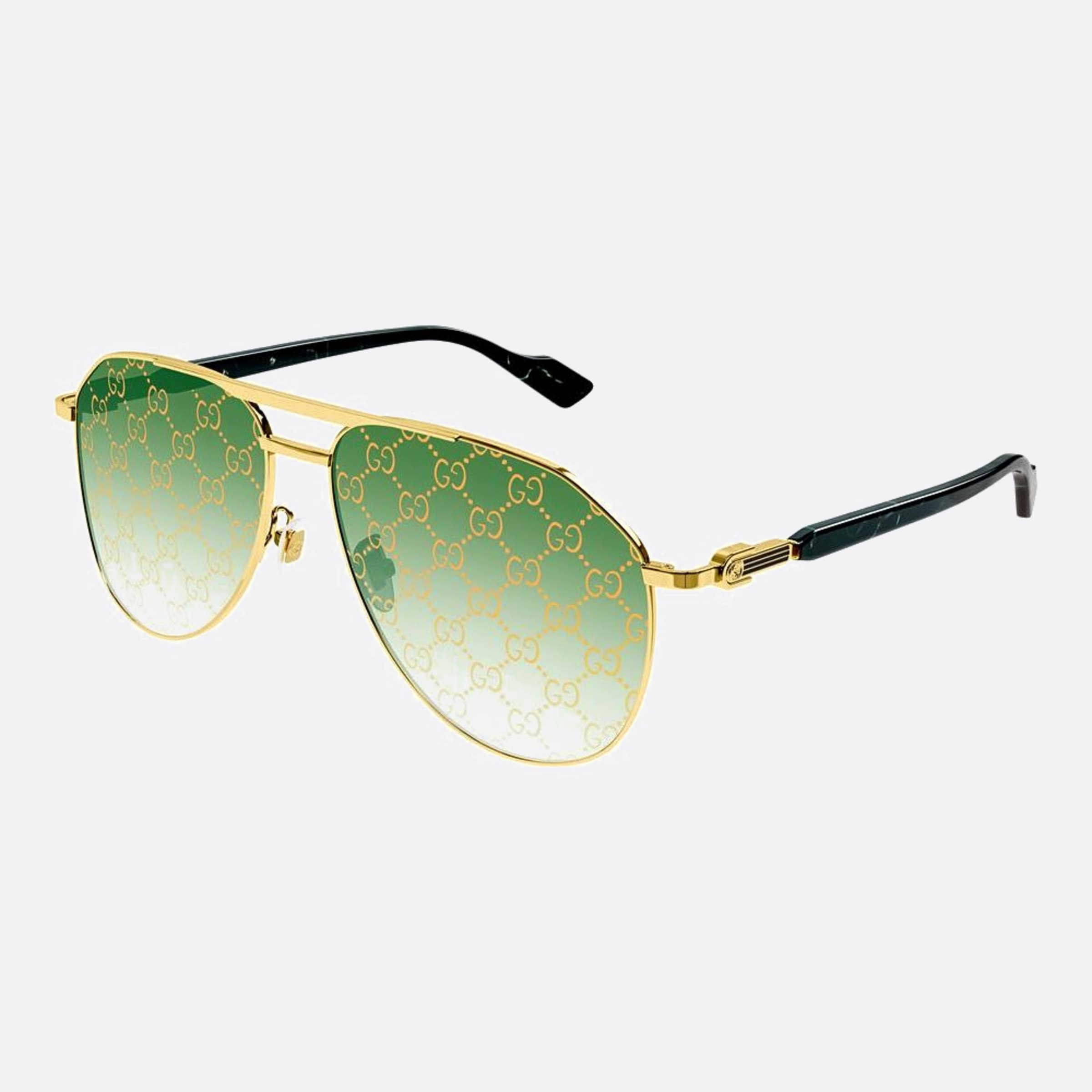 Gucci 59mm Vgh Gold Pilot Man Sunglasses - Side View