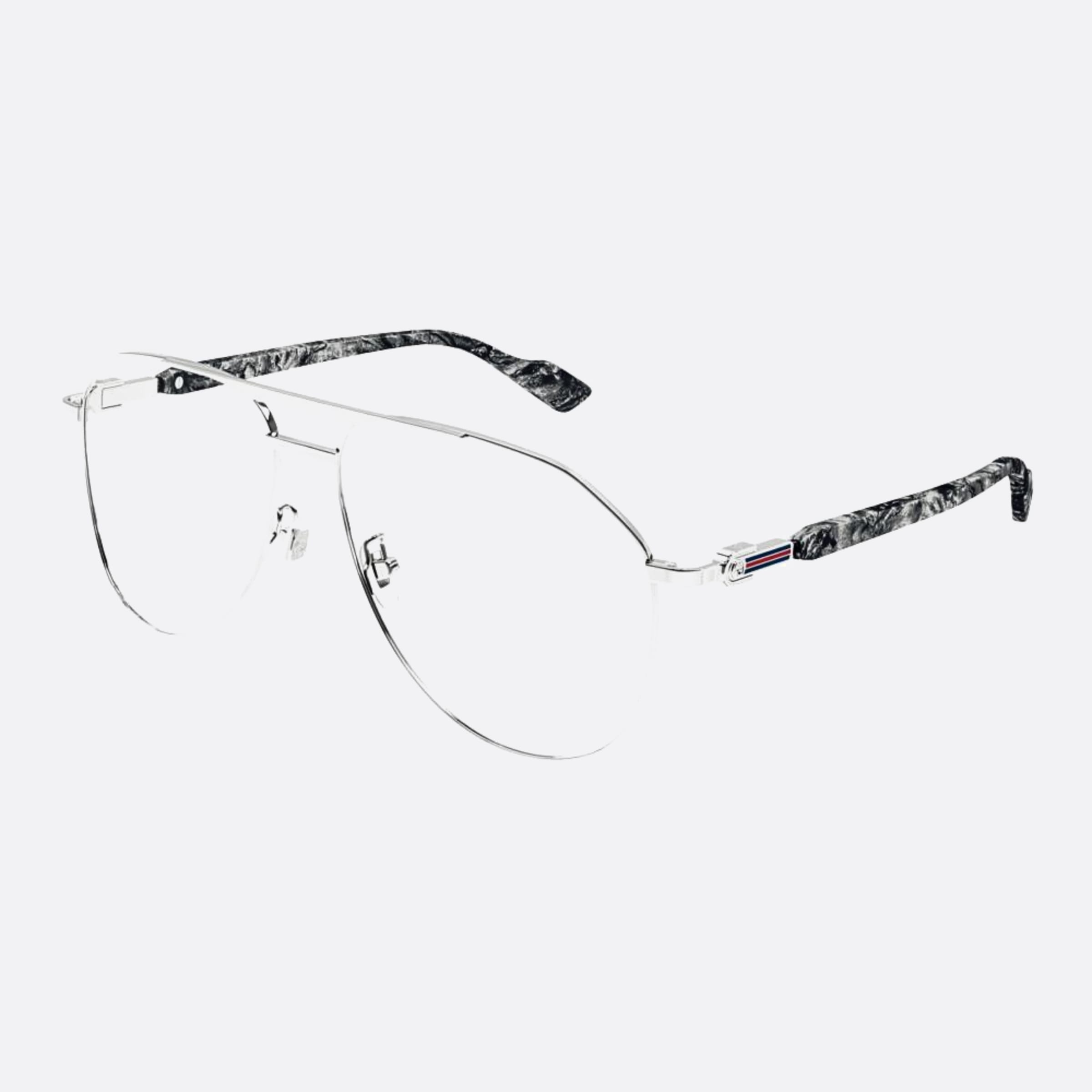 Gucci 59mm Sphb Silver Pilot Photochromic Man Sunglasses - Side View