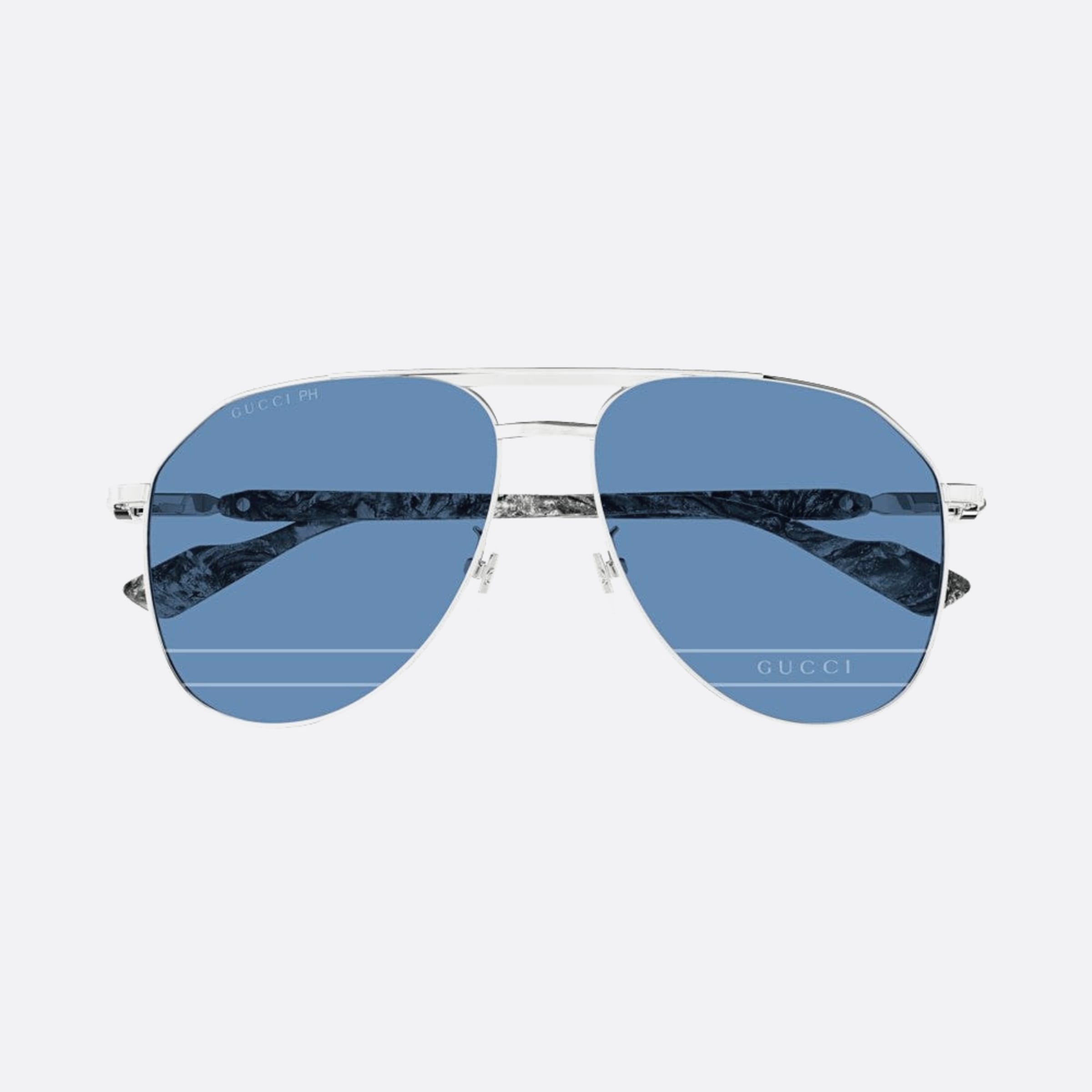 Gucci 59mm Sphb Silver Pilot Photochromic Man Sunglasses - Additional Angle