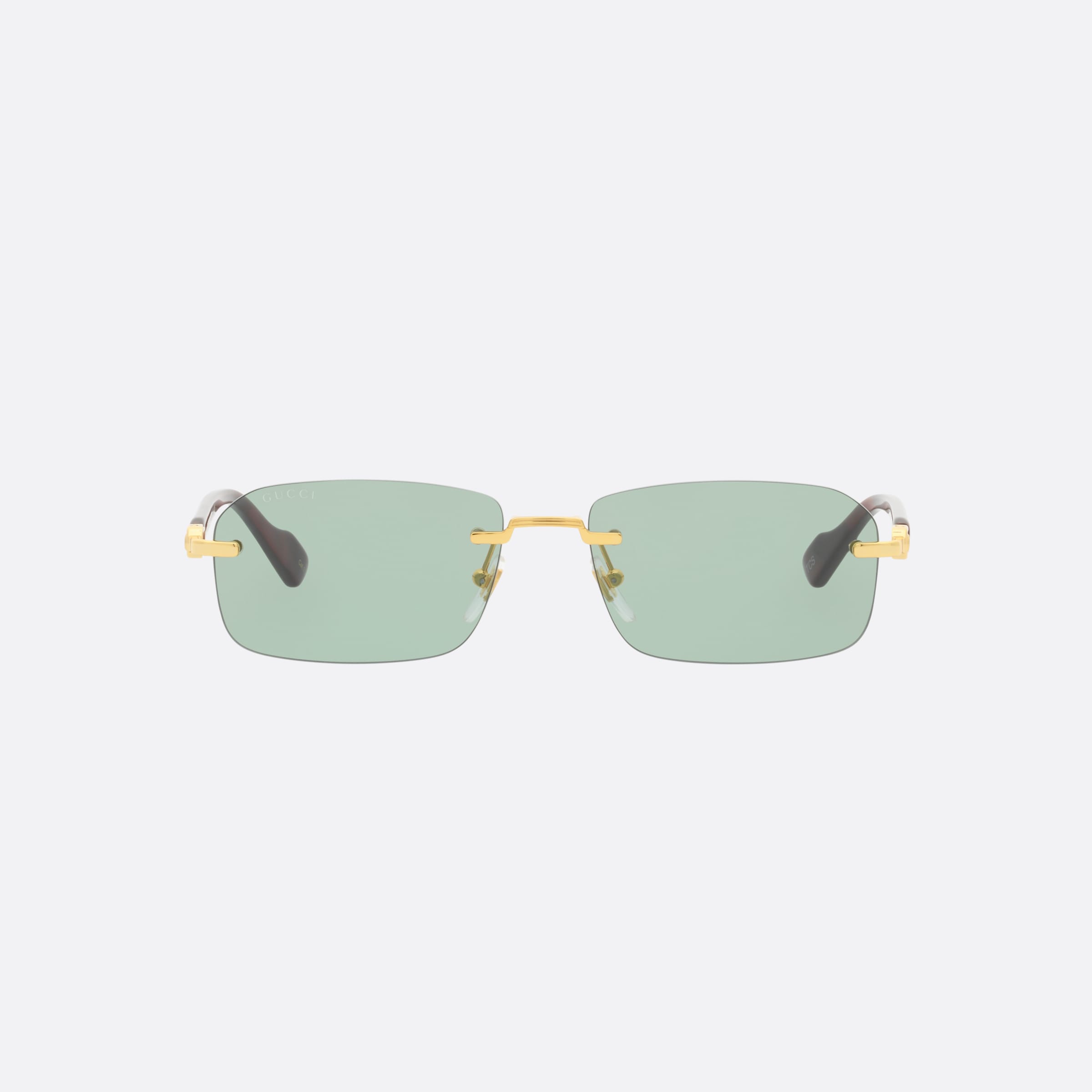Gucci 56mm Gold Rectangle Man Sunglasses - Side View