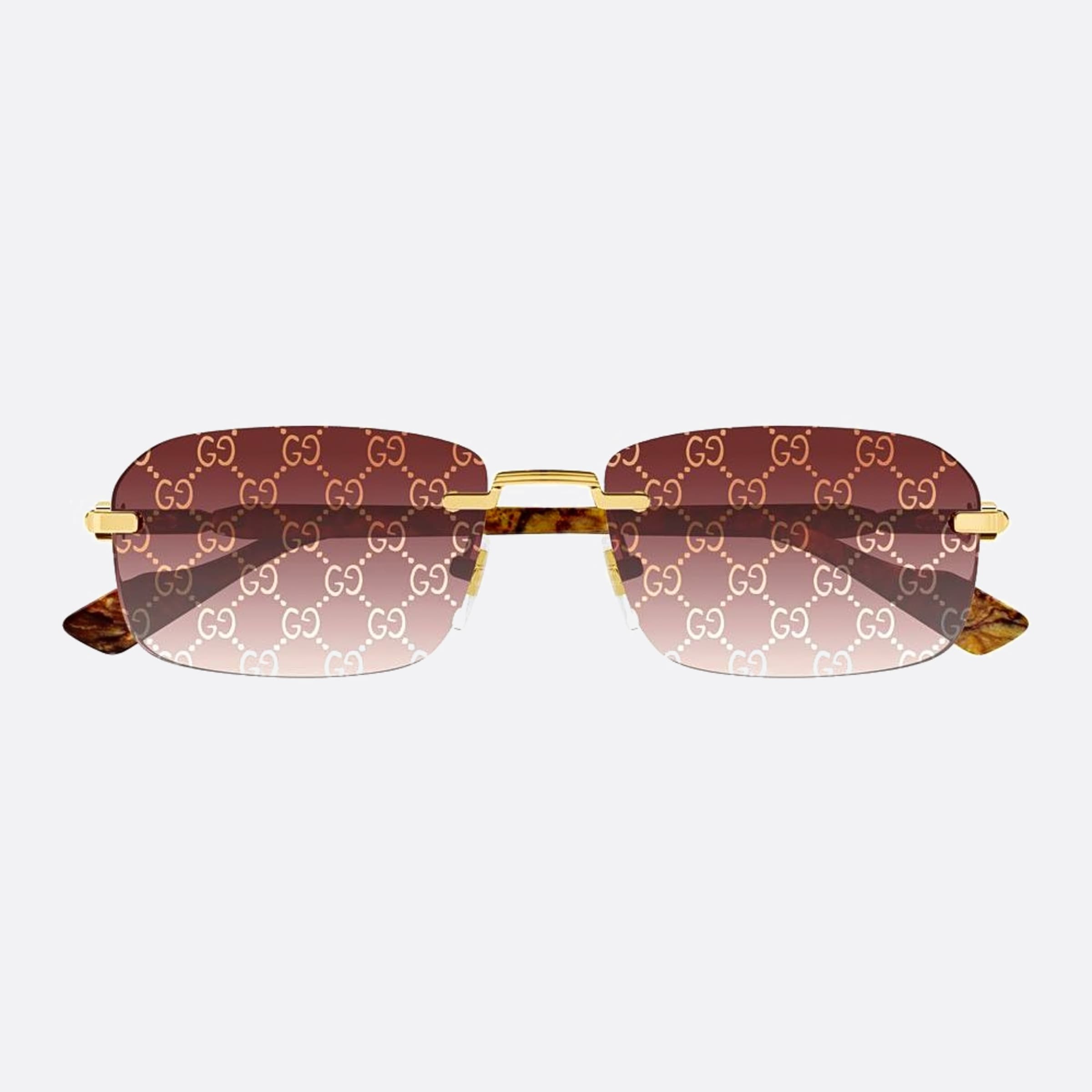 Gucci 56mm Nht Gold Geometric Man Sunglasses - Main View