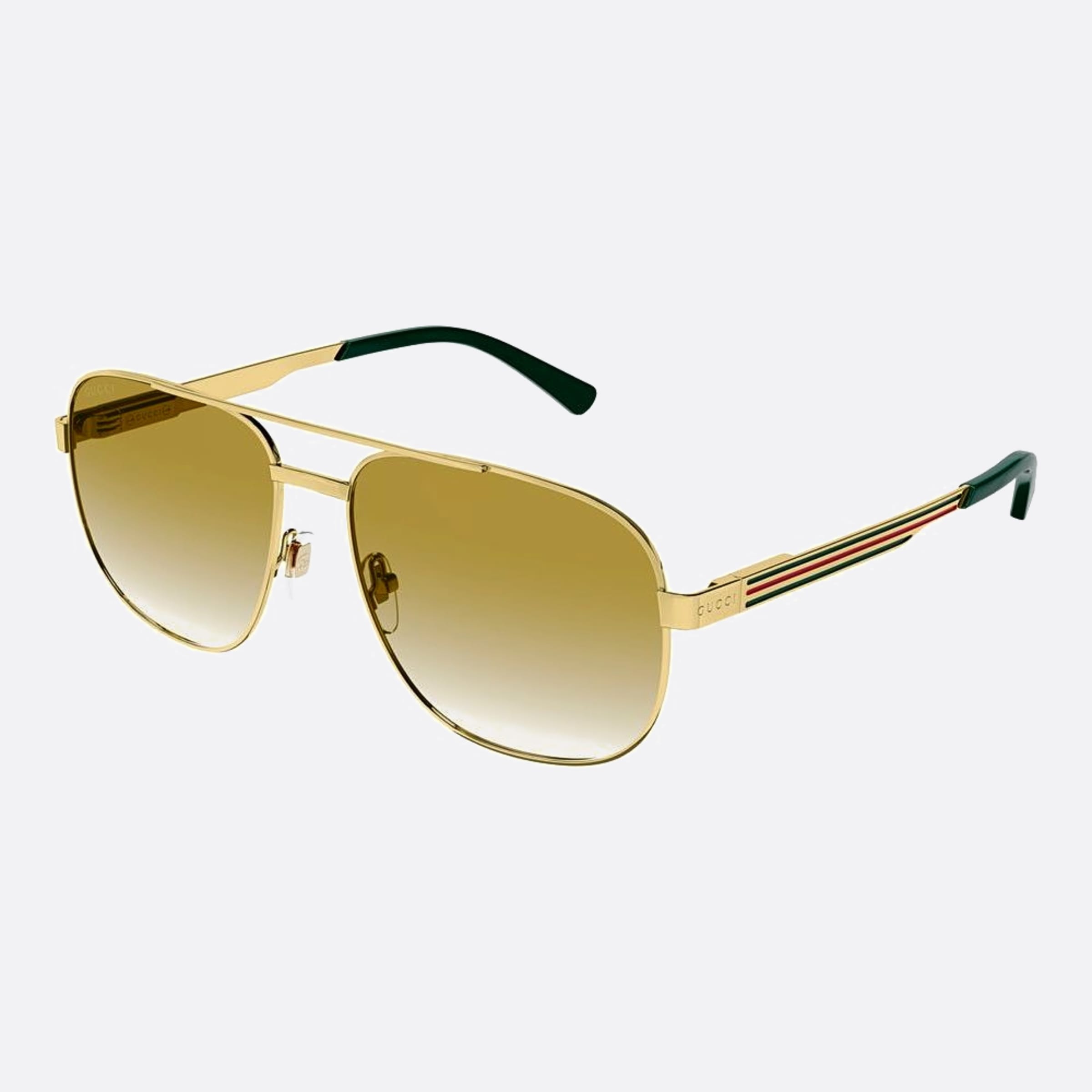 Gucci 60mm Def Gold Geometric Men Sunglasses - Side View