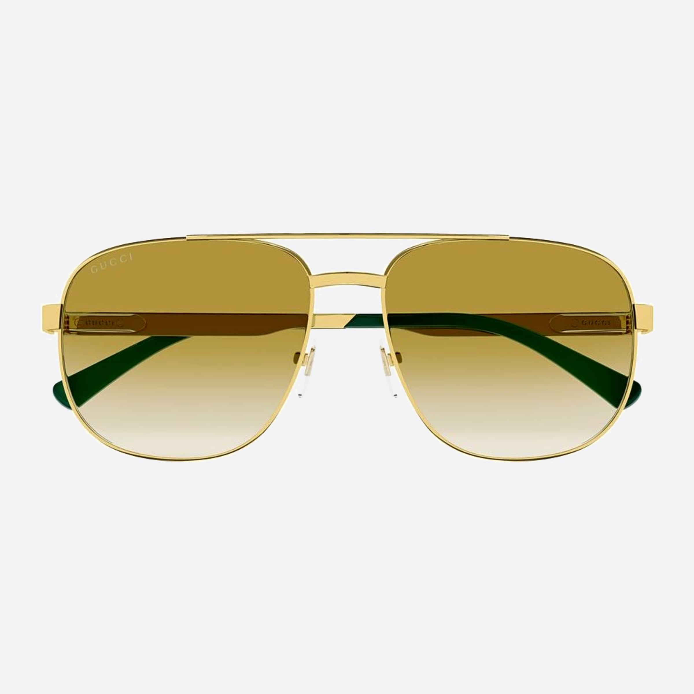 Gucci 60mm Def Gold Geometric Men Sunglasses - Detail View