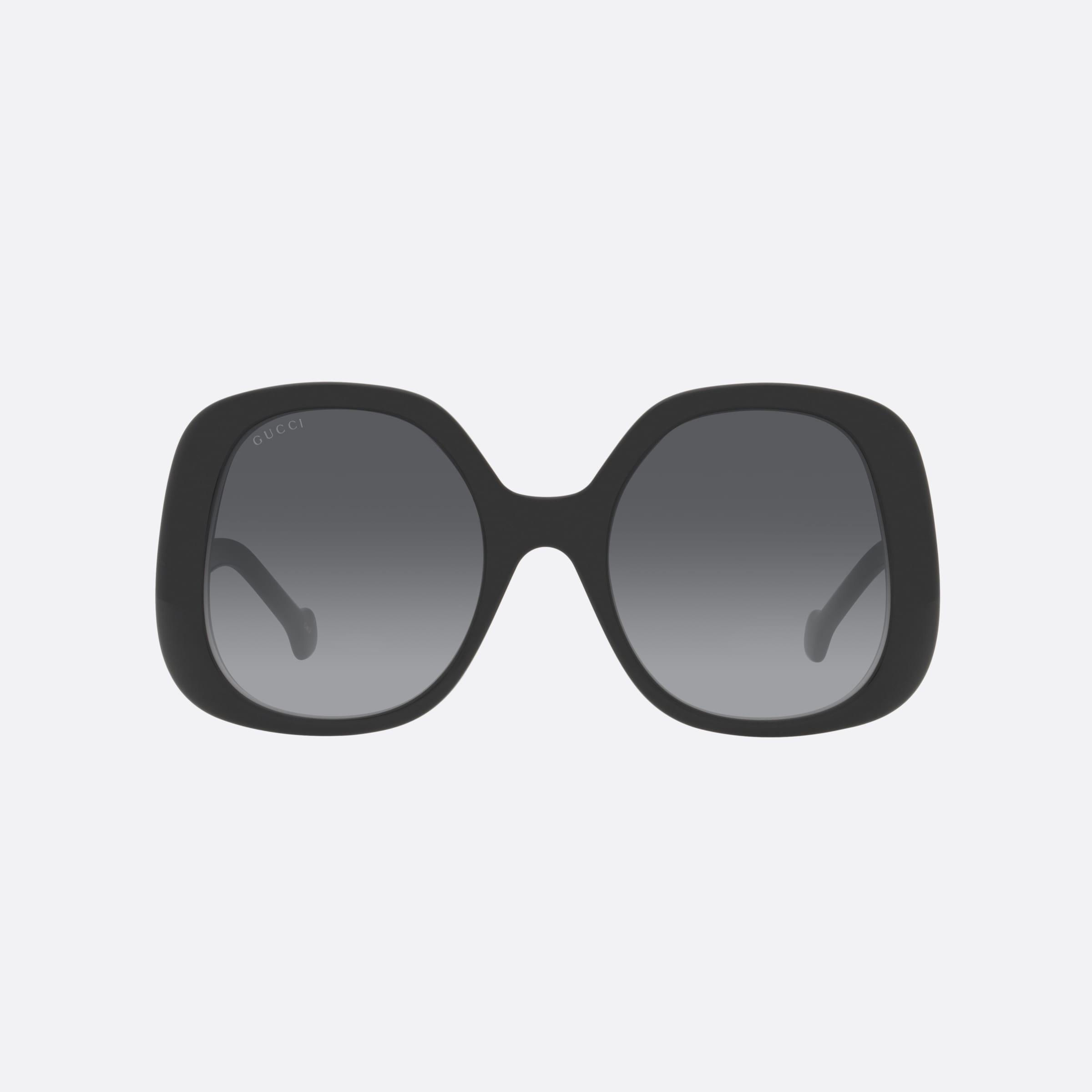 Gucci 55mm Black Round Woman Sunglasses - Side View