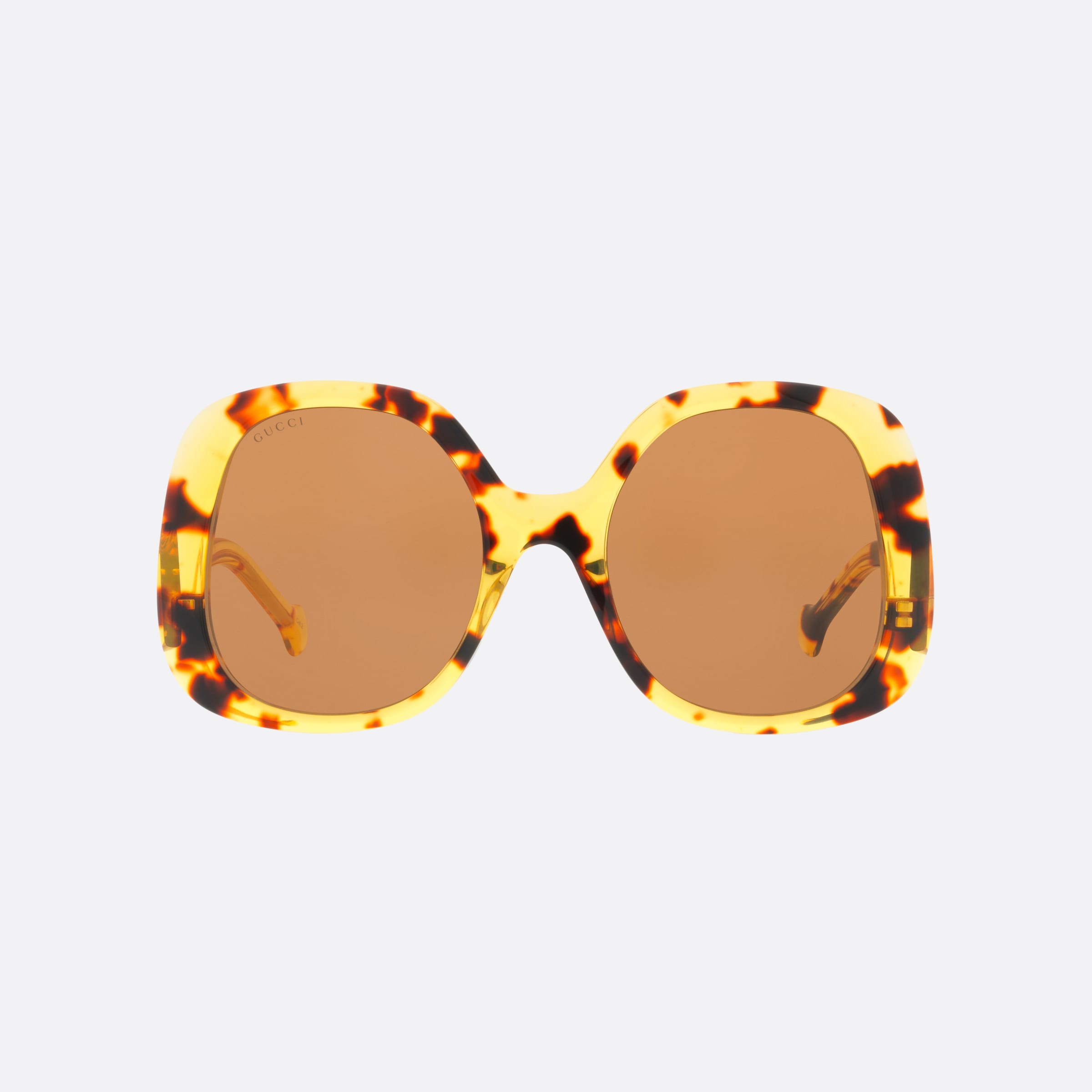 Gucci 55mm Nju Tortoise Round Women Sunglasses - Side View