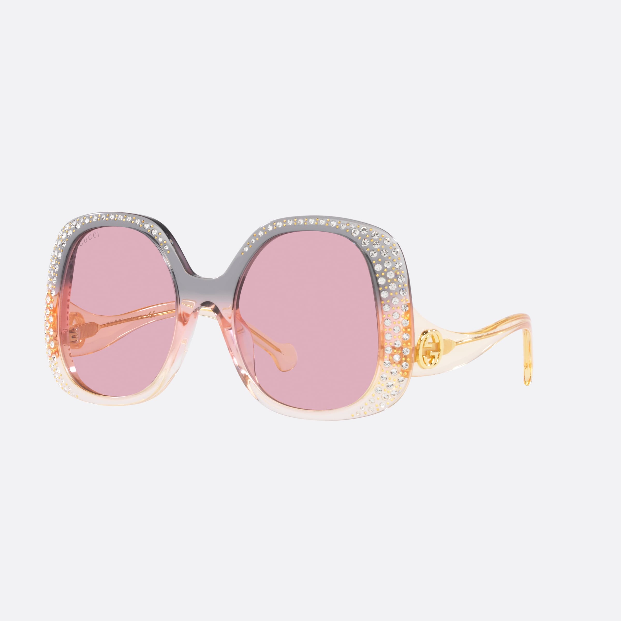 Gucci 55mm Grey Round Women Sunglasses - Main View
