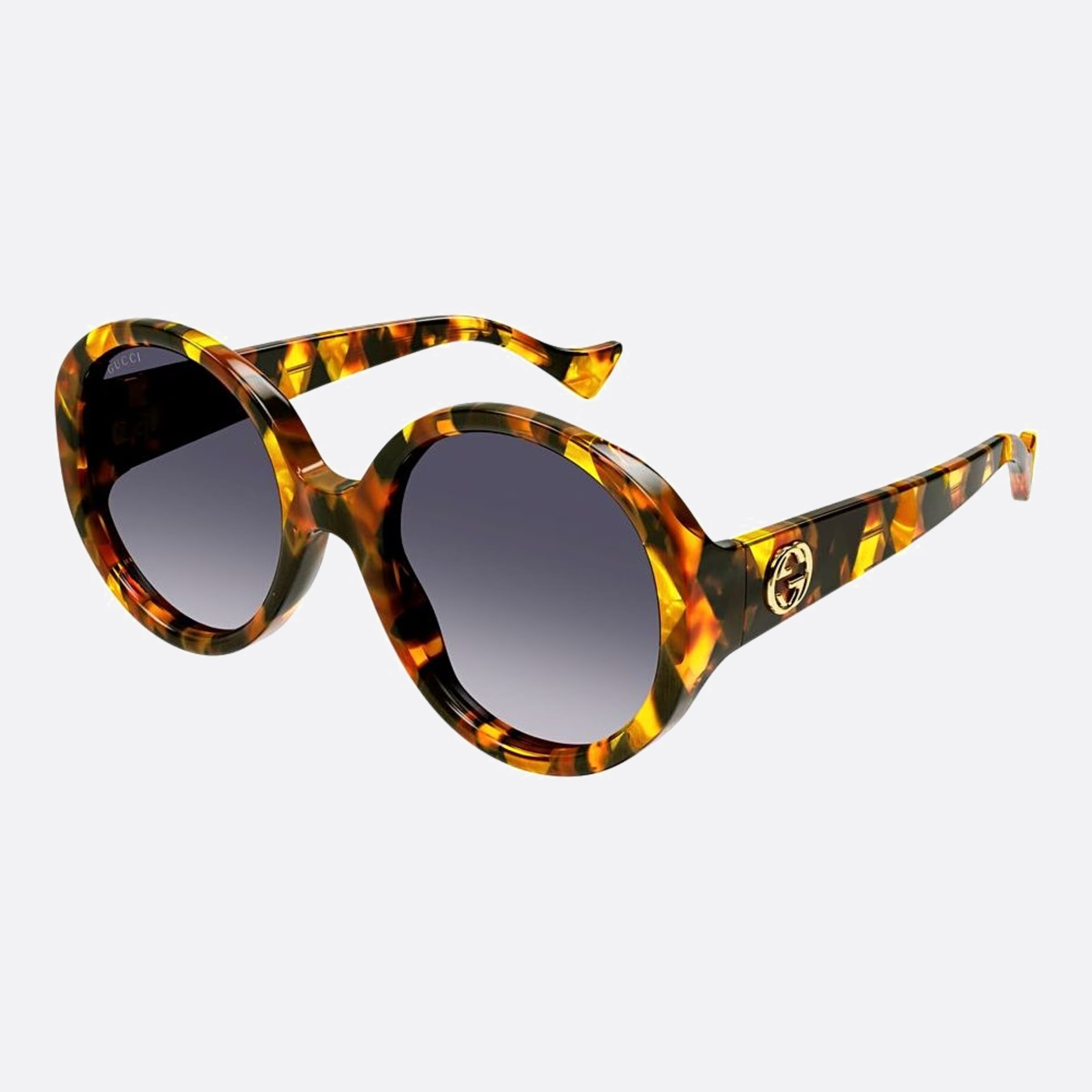 Gucci 56mm Sek Havana Round Women Sunglasses - Side View