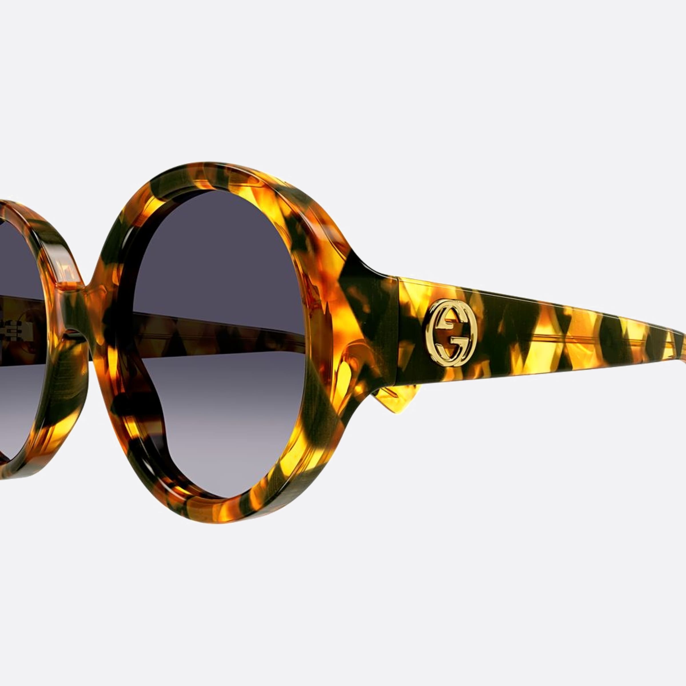 Gucci 56mm Sek Havana Round Women Sunglasses - Detail View
