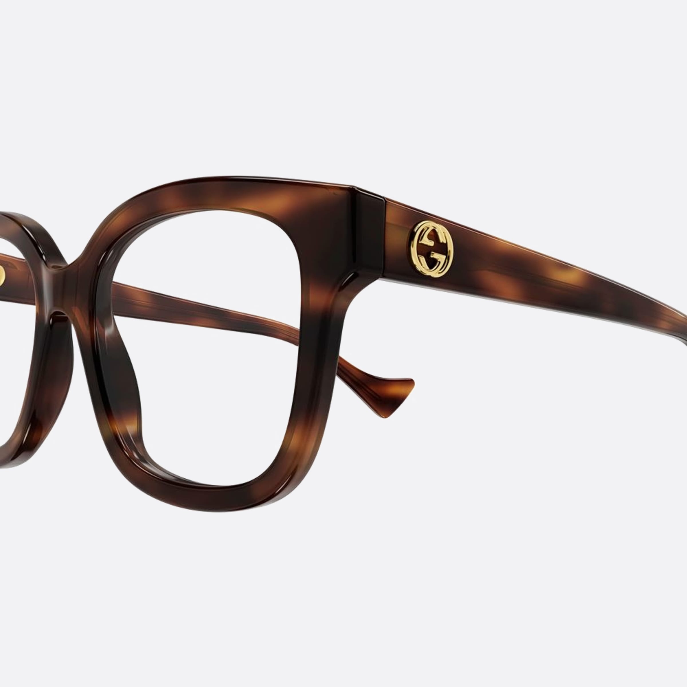 Gucci 53mm Drt Havana Geometric Woman Eyeglasses - Detail View