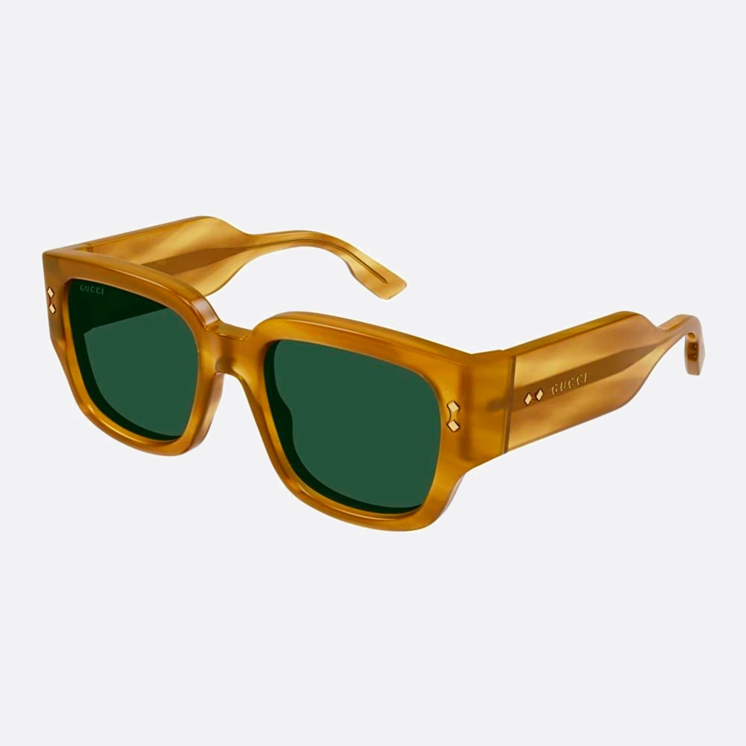 Gucci 54mm Nhh Brown Squared Men Sunglasses - Side View
