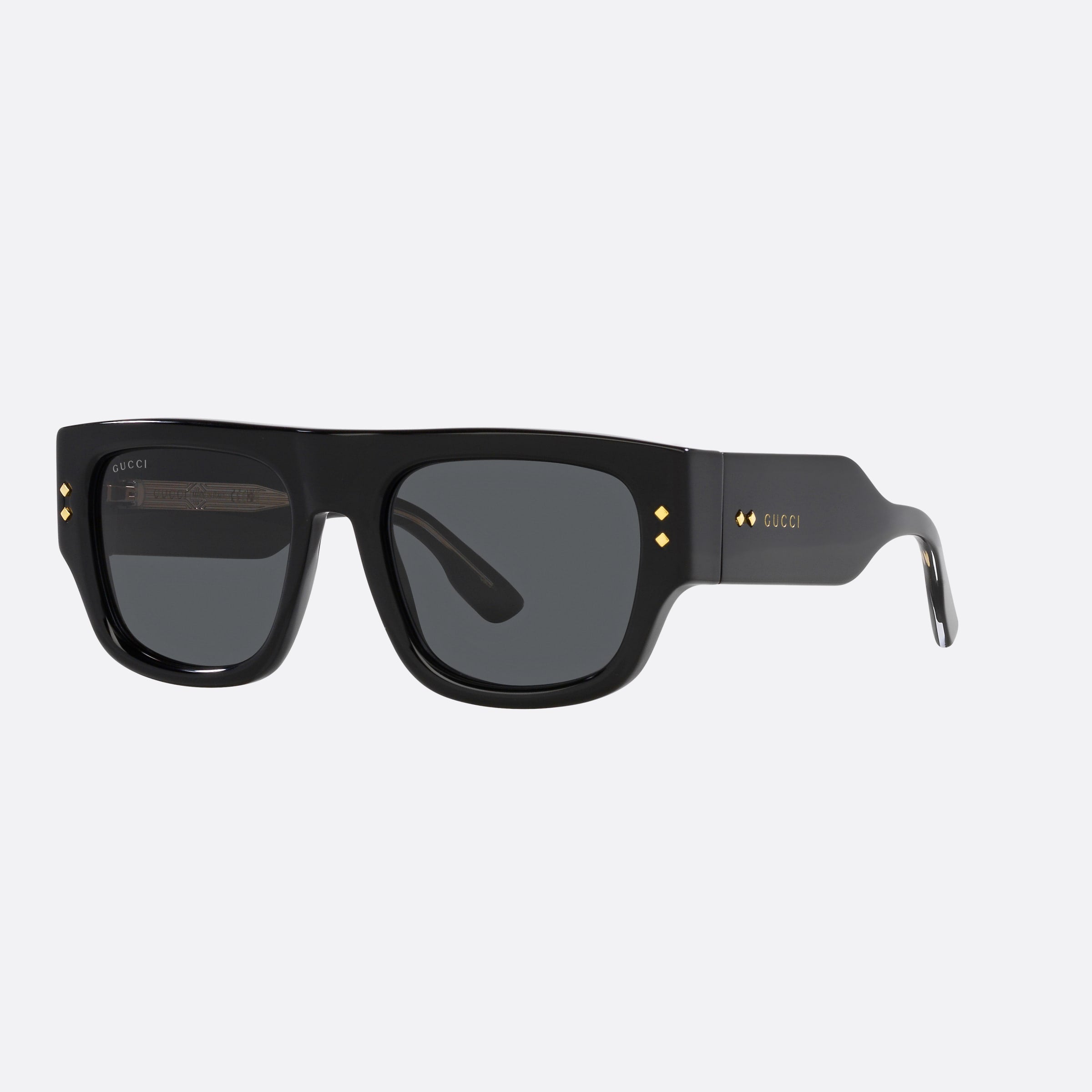 Gucci 54mm Black Rectangle Man Sunglasses - Main View