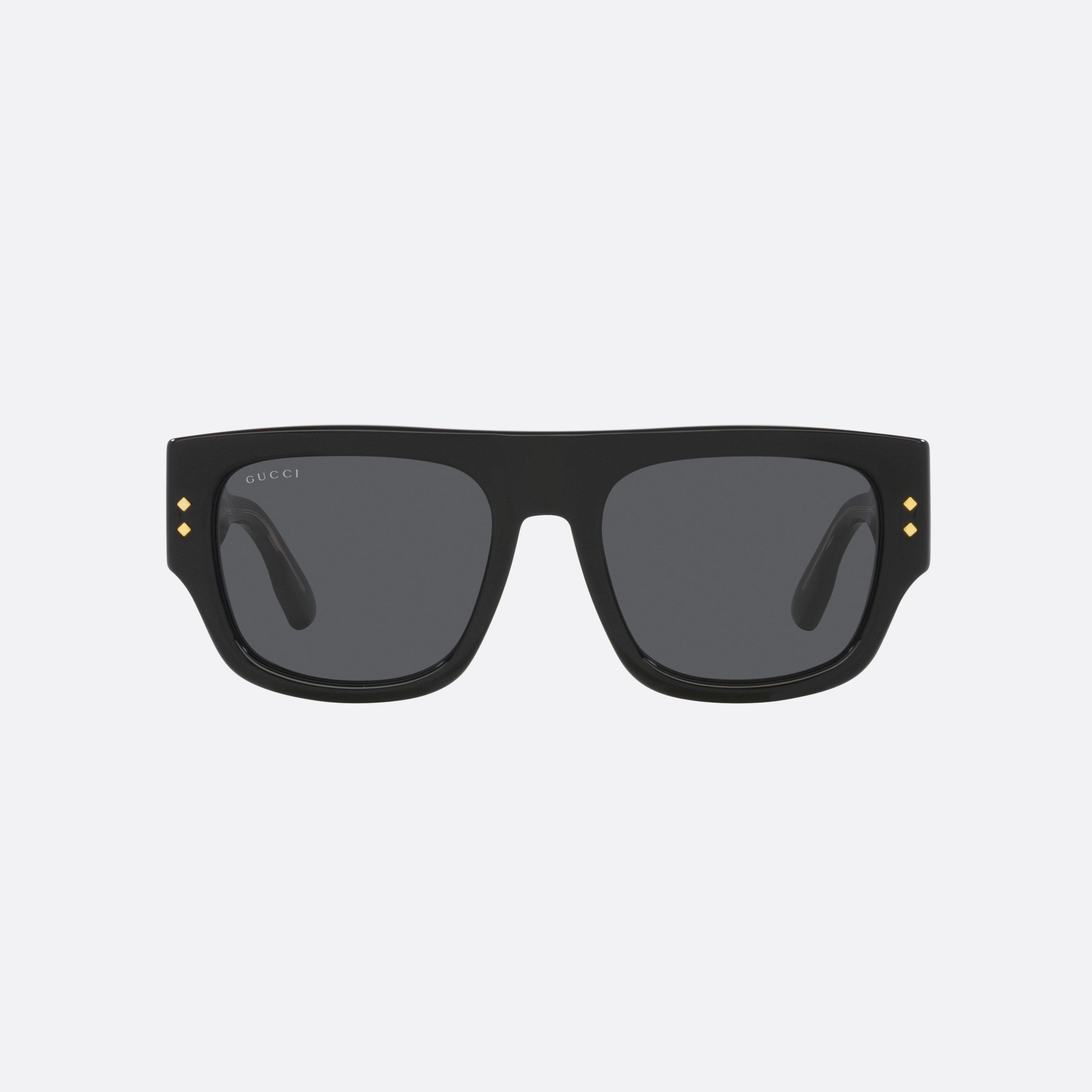 Gucci 54mm Black Rectangle Man Sunglasses - Side View