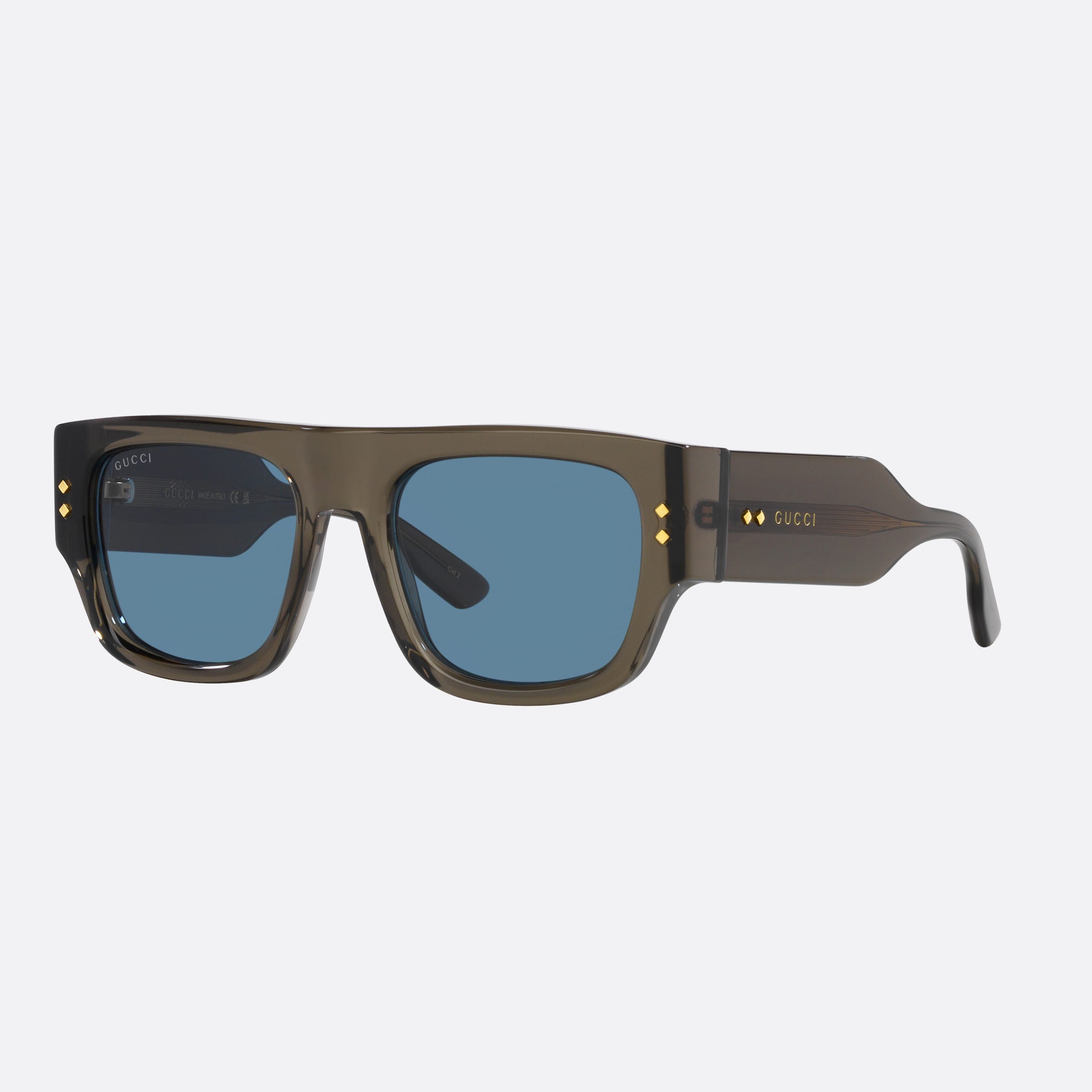 Gucci 54mm Bdg Grey Rectangle Man Sunglasses - Main View