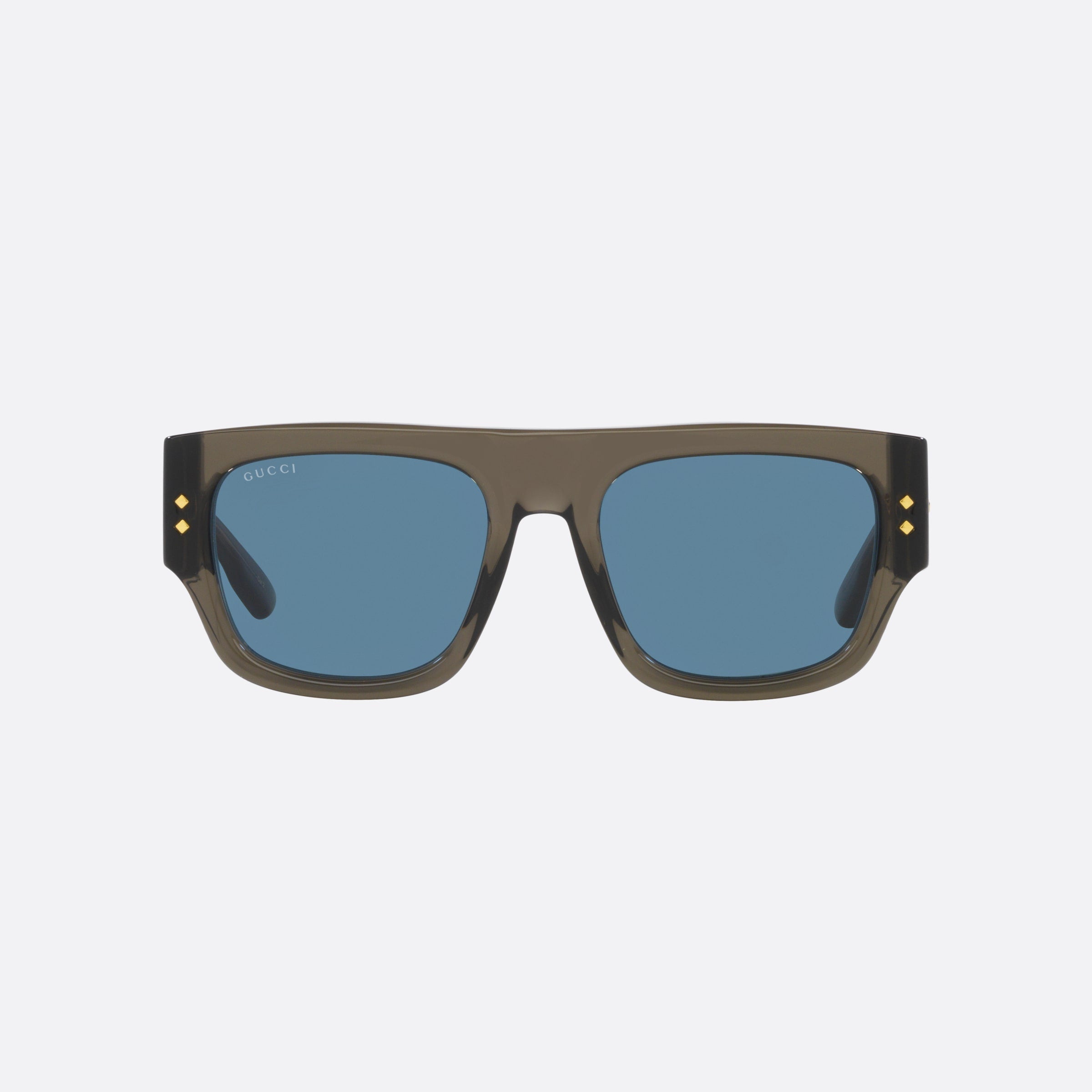 Gucci 54mm Bdg Grey Rectangle Man Sunglasses - Side View