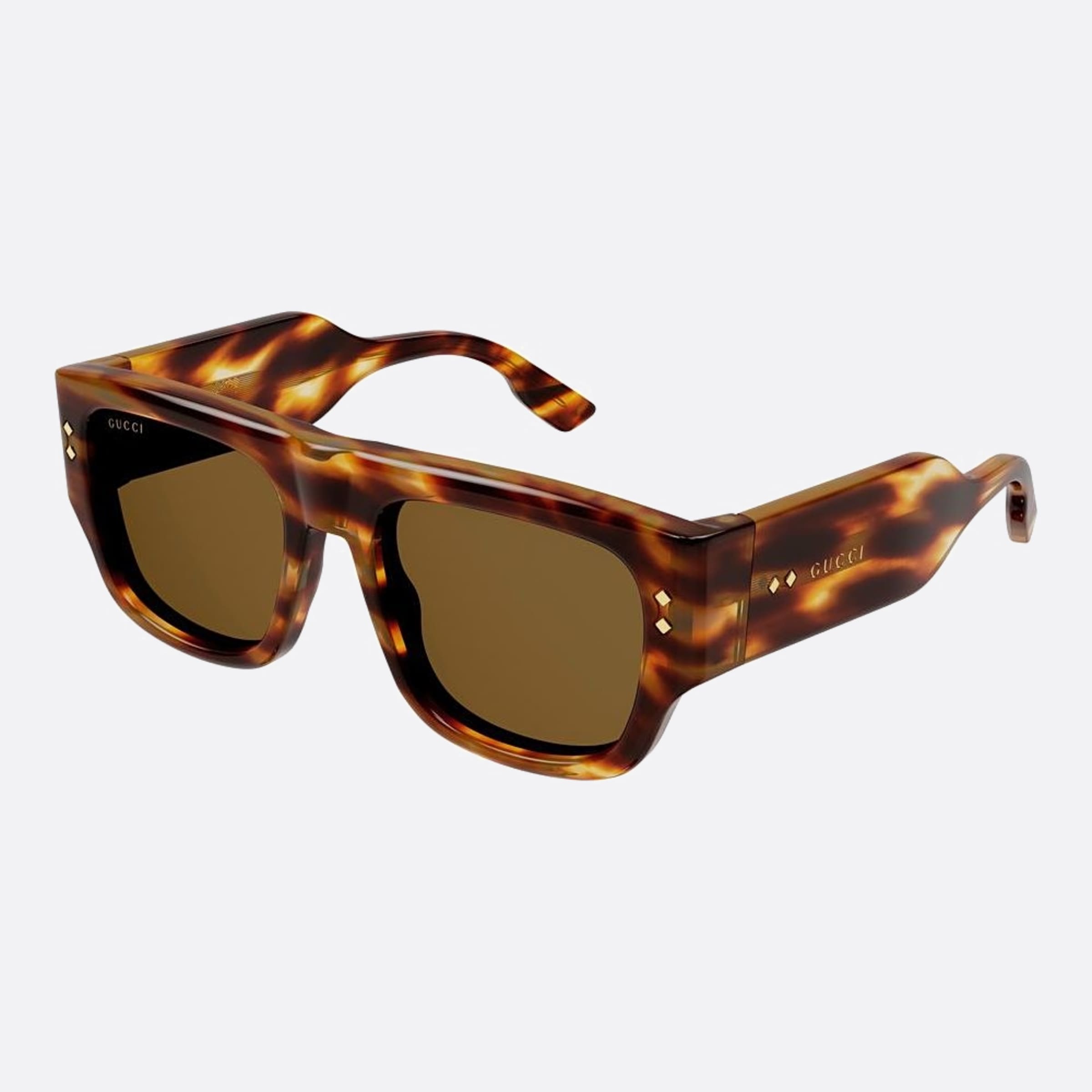 Gucci 54mm Wrt Havana Visor Men Sunglasses - Side View