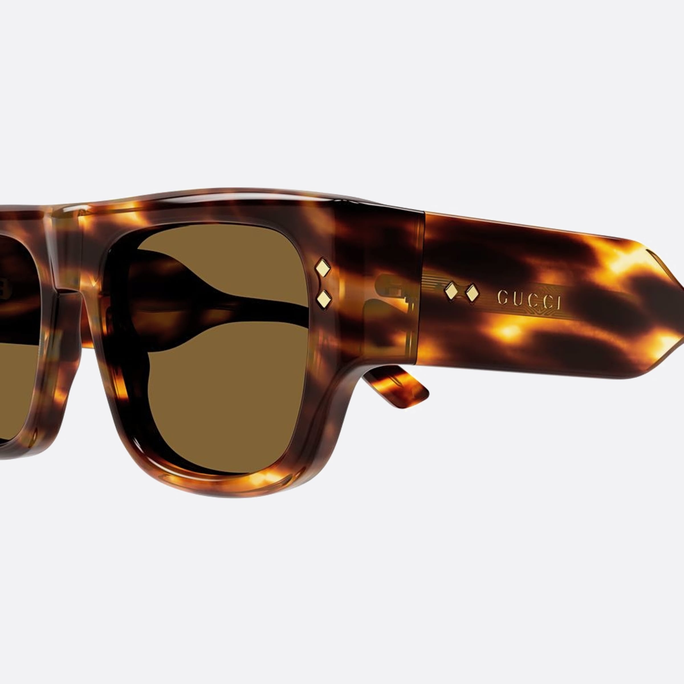 Gucci 54mm Wrt Havana Visor Men Sunglasses - Detail View