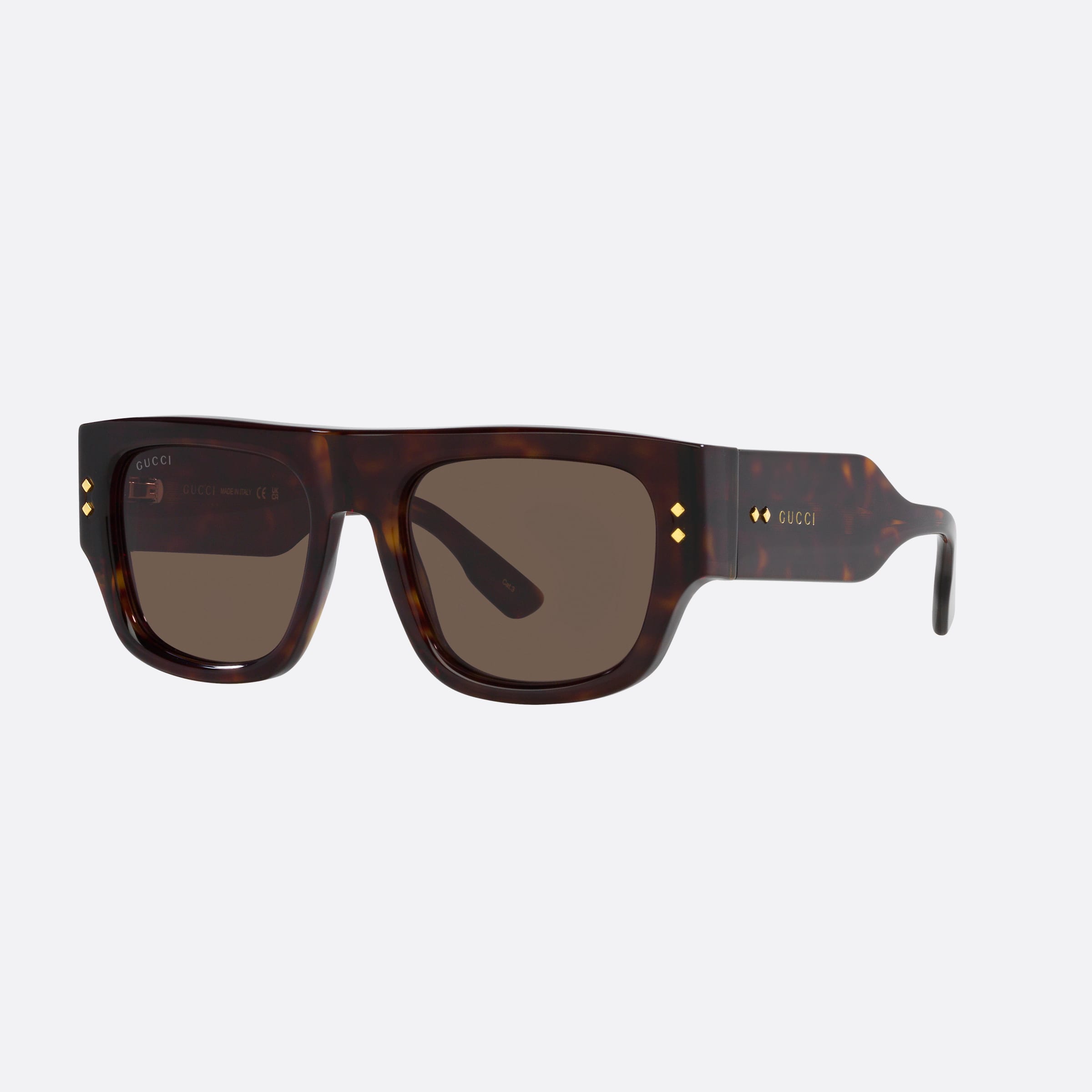 Gucci 54mm Tortoise Rectangle Men Sunglasses - Main View
