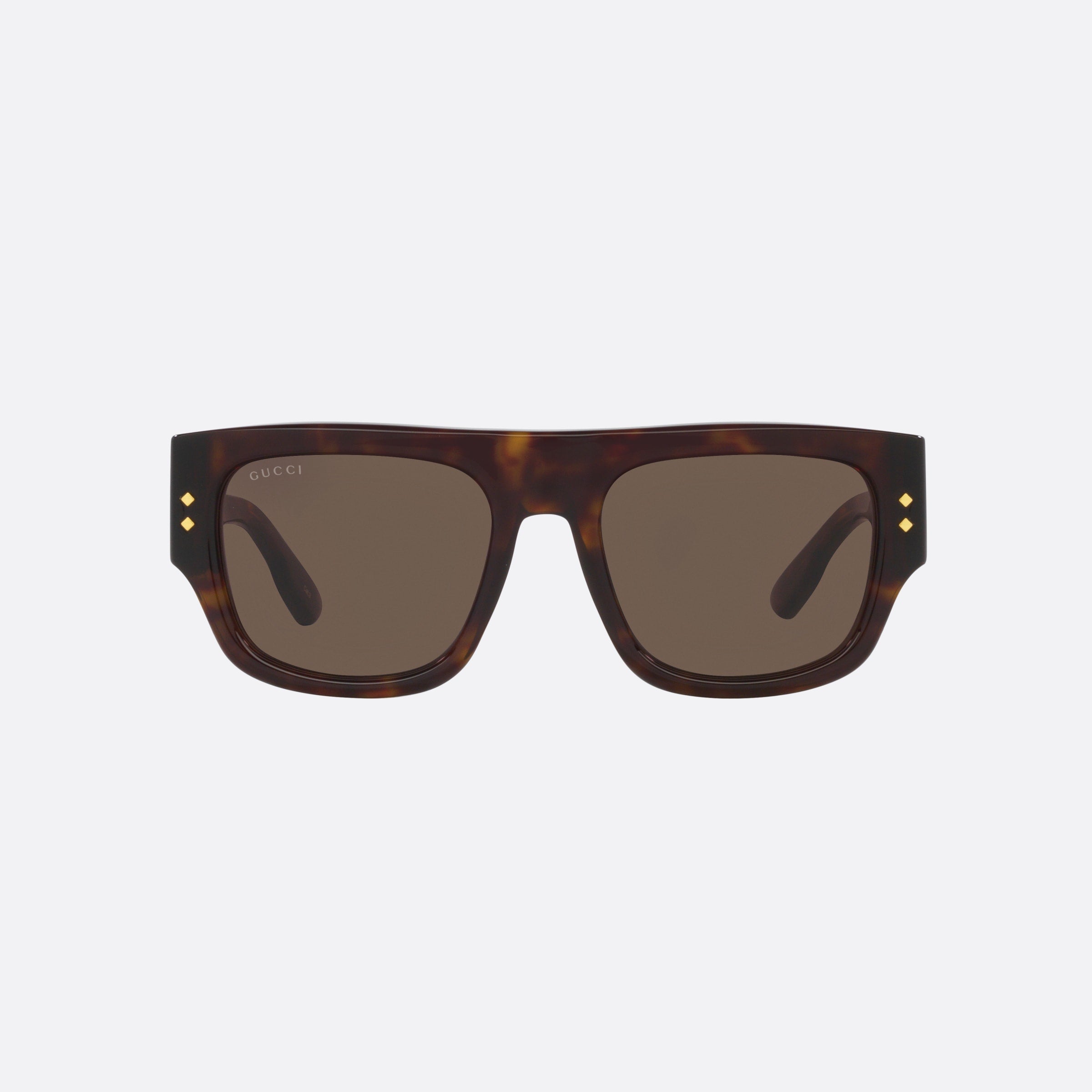Gucci 54mm Tortoise Rectangle Men Sunglasses - Side View