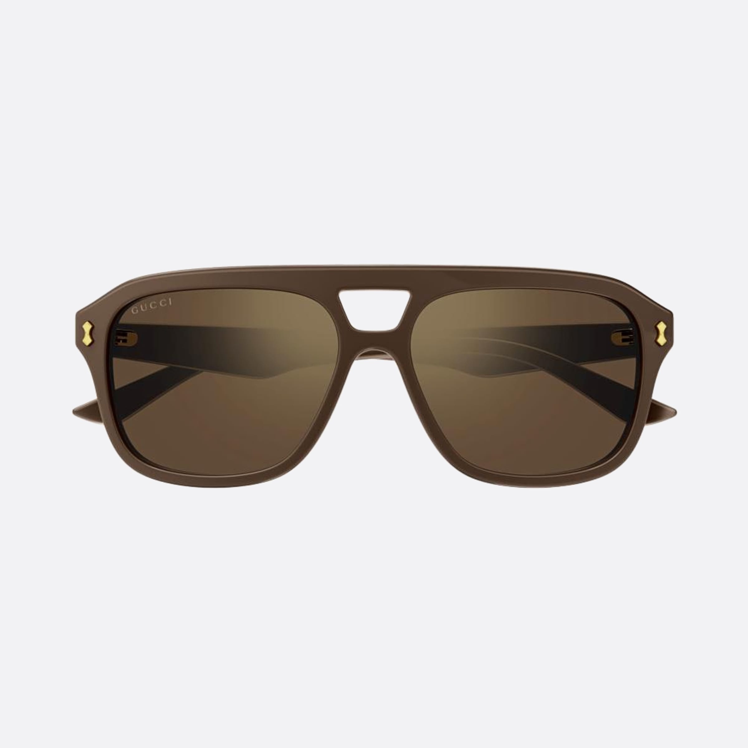 Gucci 57mm Swb Brown Pilot Men Sunglasses - Main View