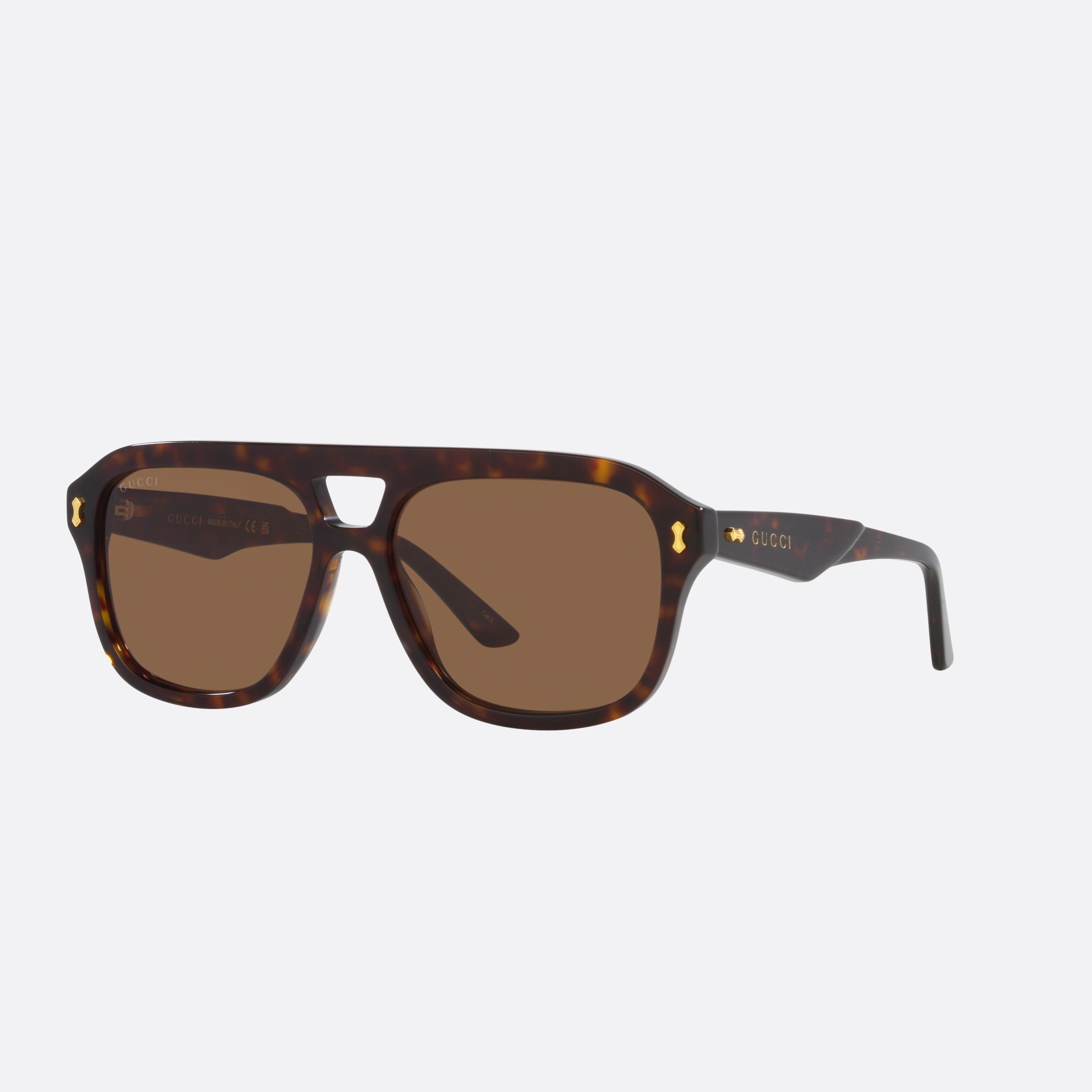 Gucci 57mm Tortoise Rectangle Man Sunglasses - Main View