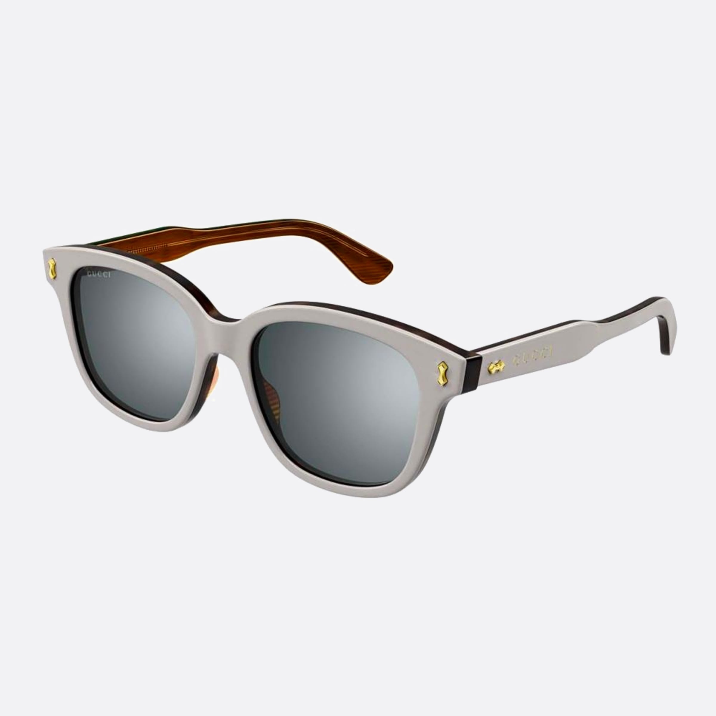 Gucci 52mm Silver Squared Men Sunglasses - Side View