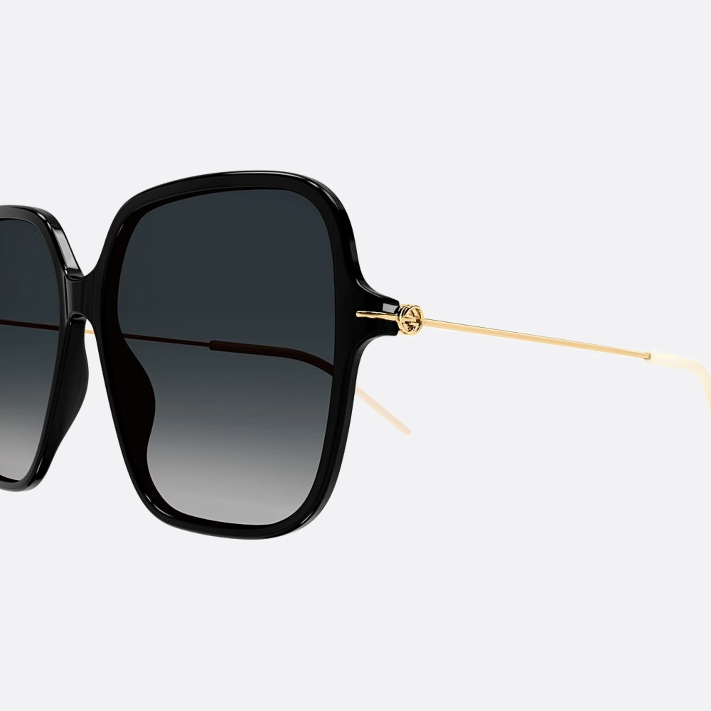 Gucci 60mm Black Geometric Women Sunglasses - Detail View