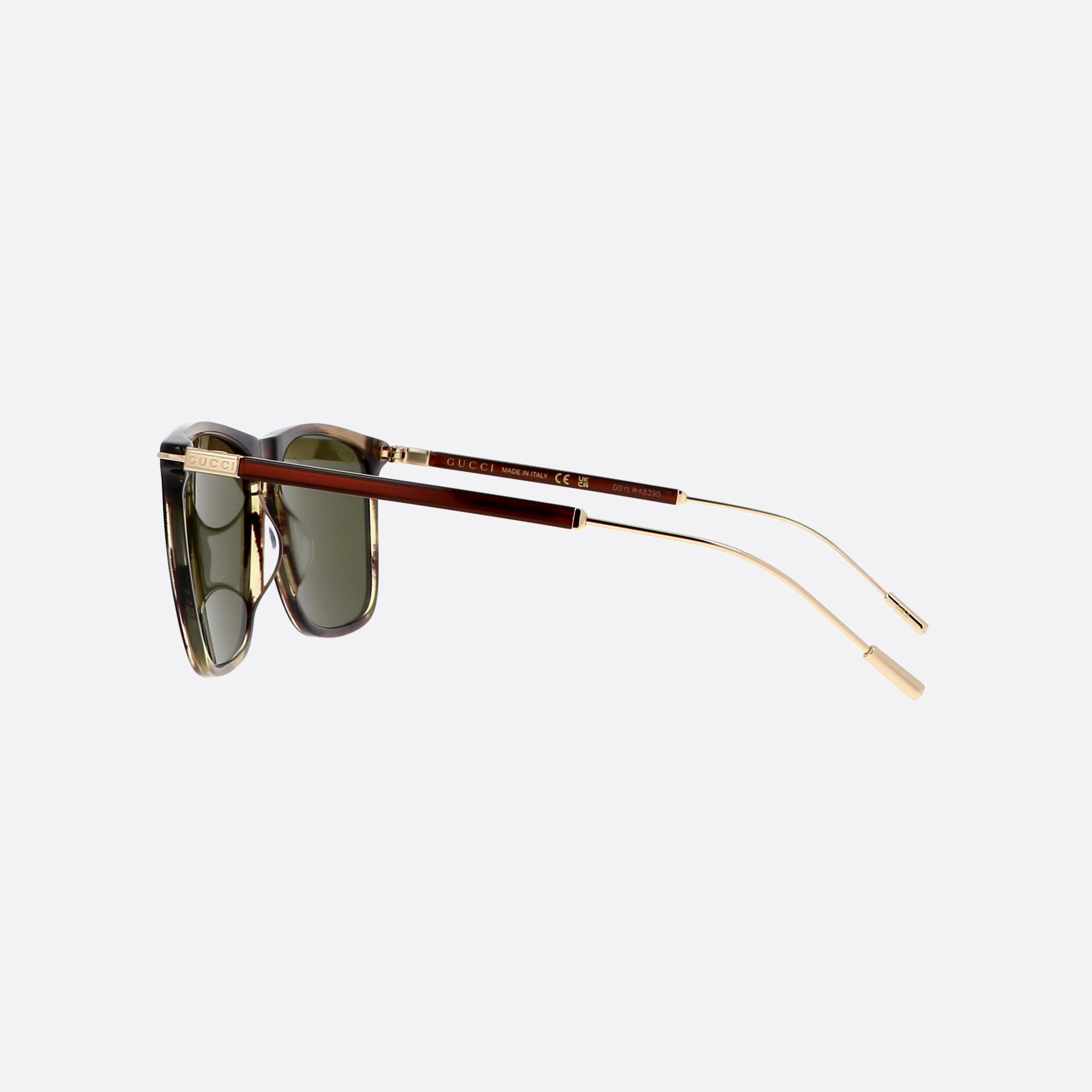 Gucci 58mm Yun Brown Squared Man Sunglasses - Detail View