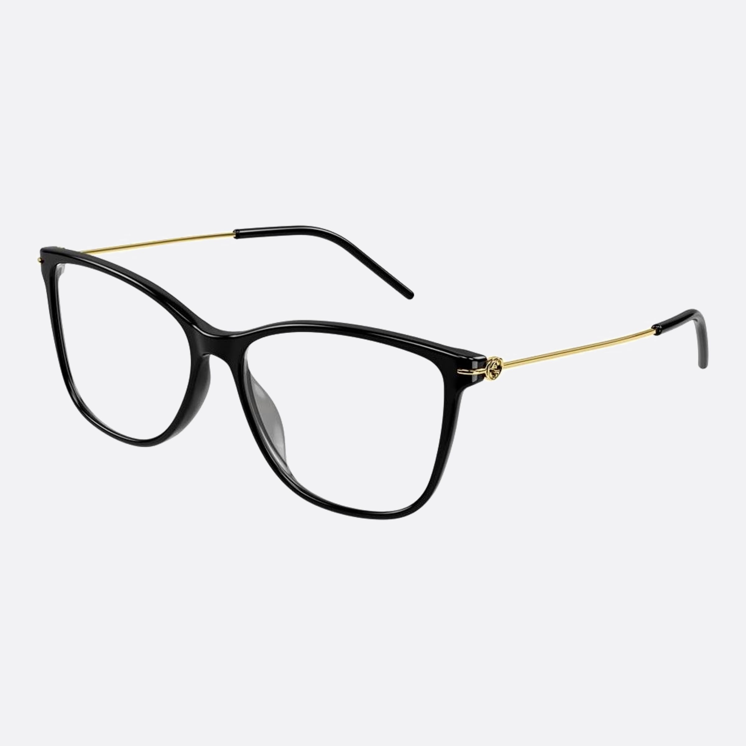 Gucci 53mm Black Squared Woman Eyeglasses - Side View