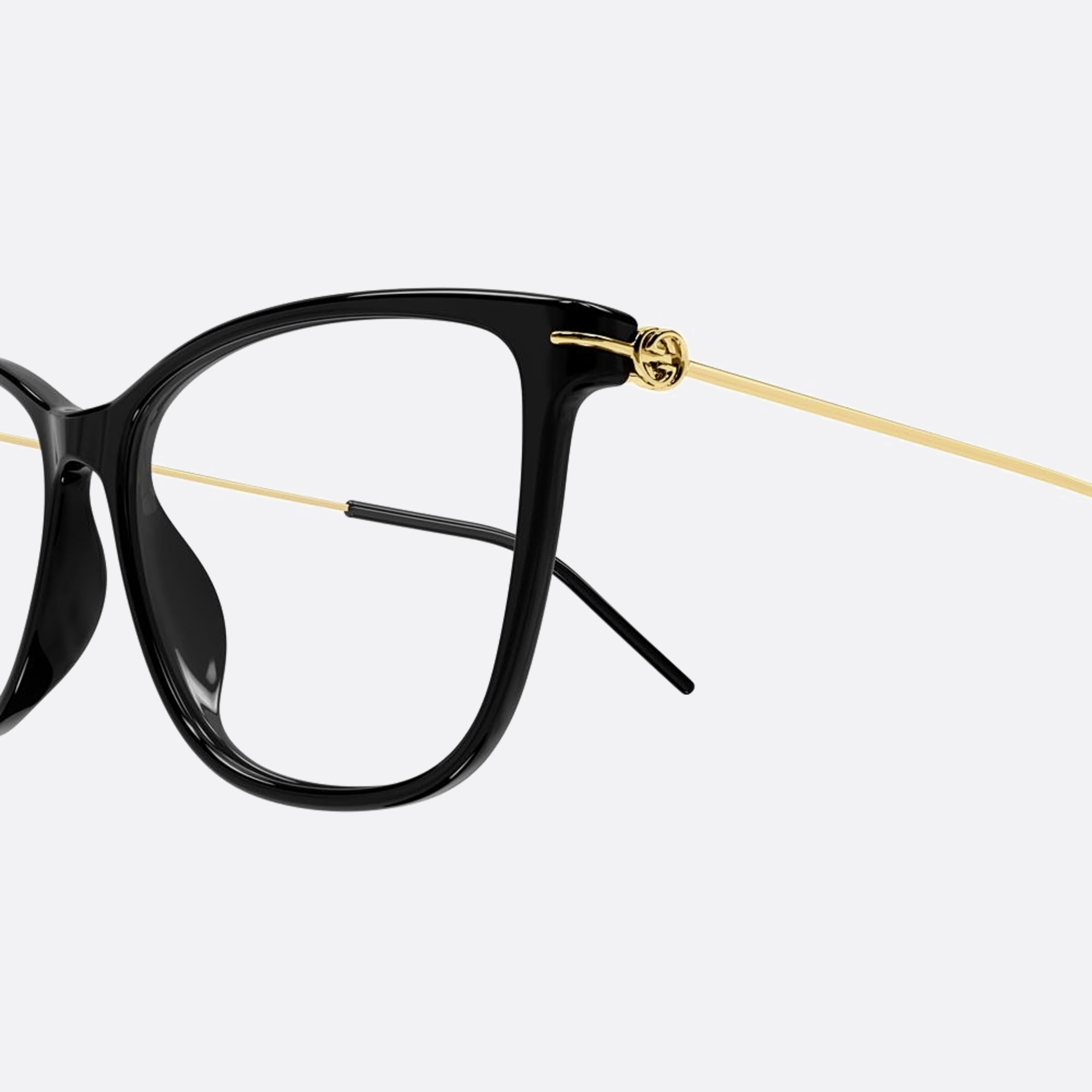 Gucci 53mm Black Squared Woman Eyeglasses - Detail View
