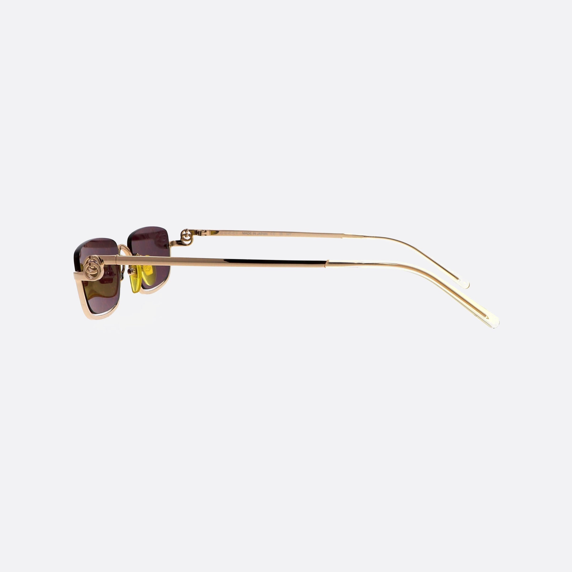 Gucci 55mm Gold Rectangle Unisex Sunglasses - Detail View