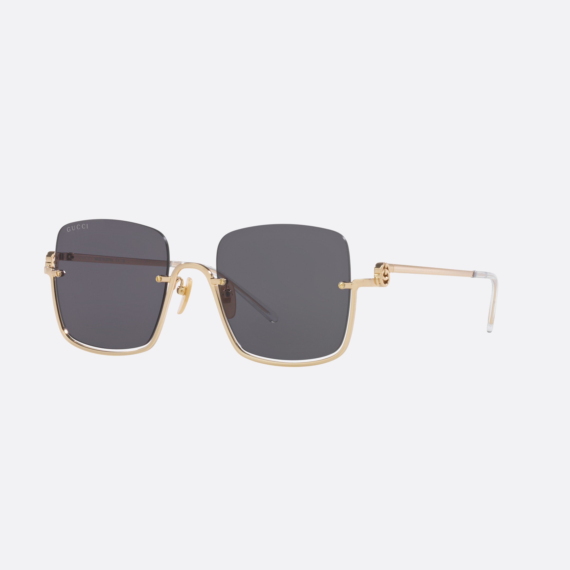 Gucci 54mm Gold Rectangle Woman Sunglasses - Main View