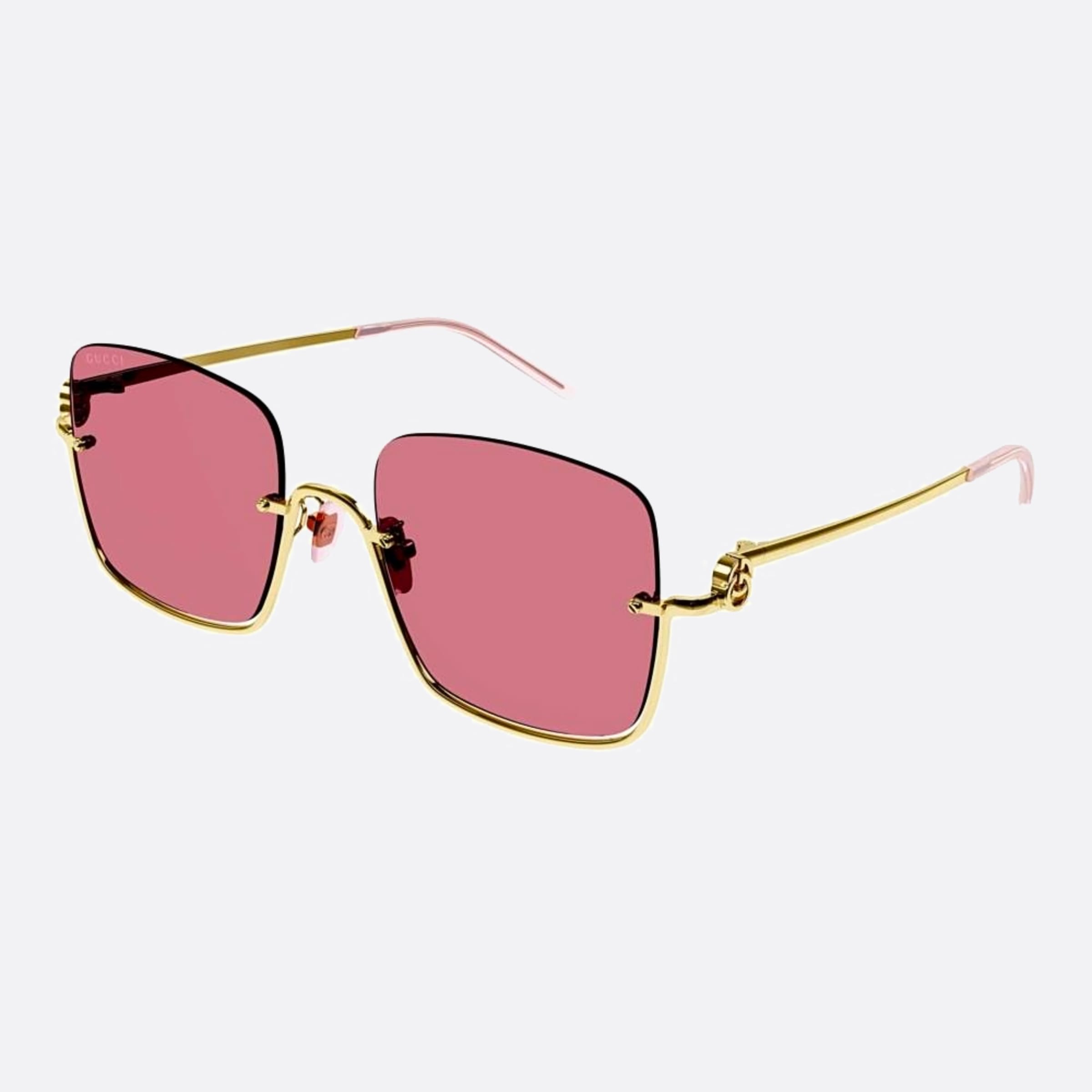 Gucci 54mm Tju Gold Geometric Woman Sunglasses - Side View
