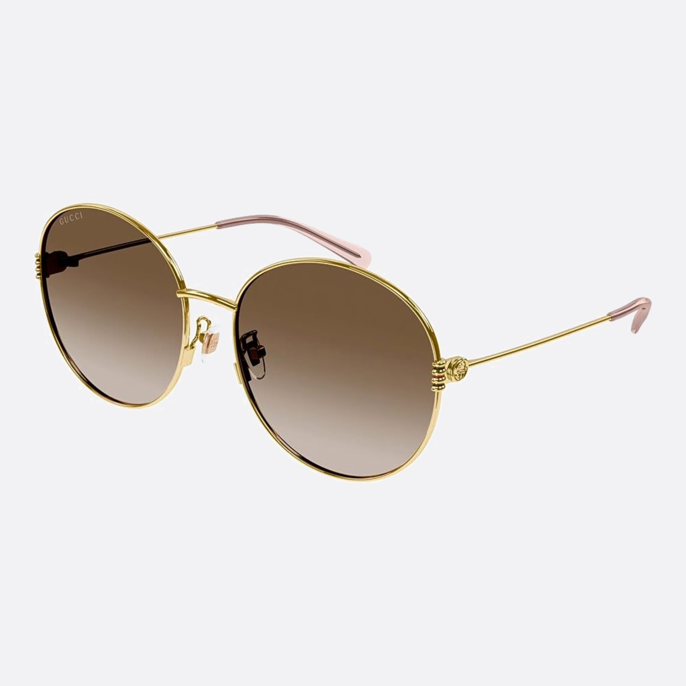 Gucci 60mm Gg1281sk Gold Round Woman Sunglasses - Side View