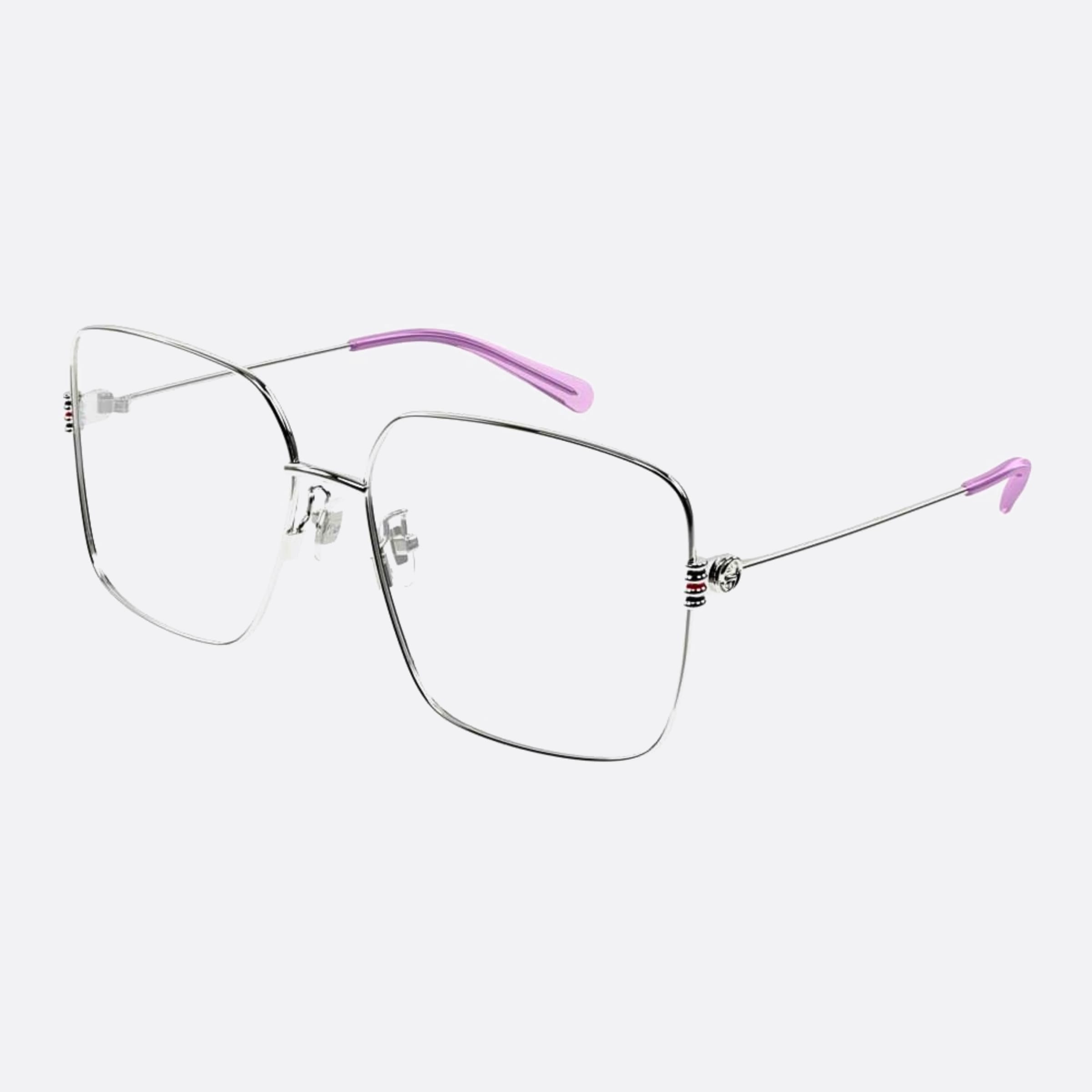 Gucci 60mm Gg1284oa Silver Geometric Woman Eyeglasses - Side View