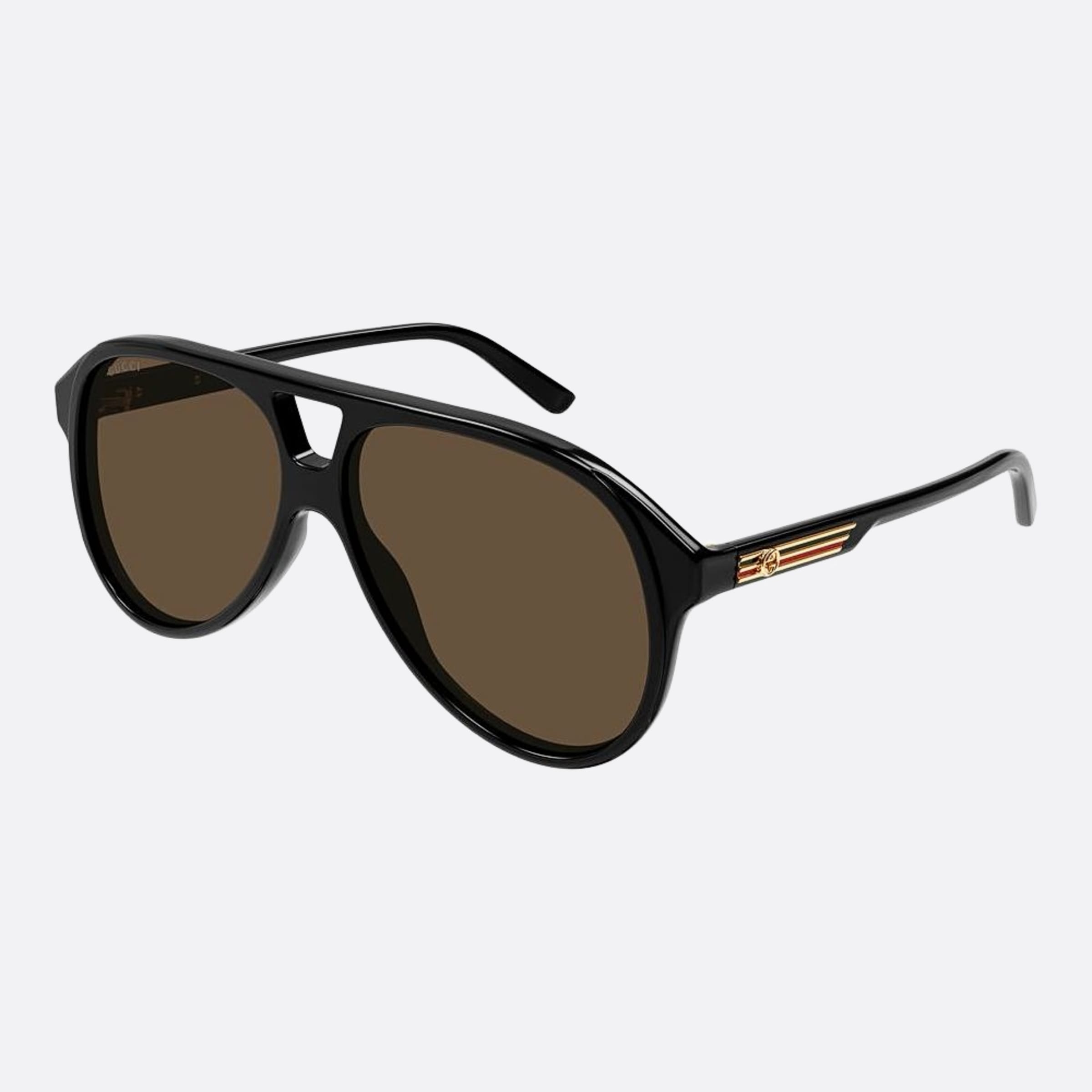 Gucci 59mm Dfg Black Pilot Man Sunglasses - Side View