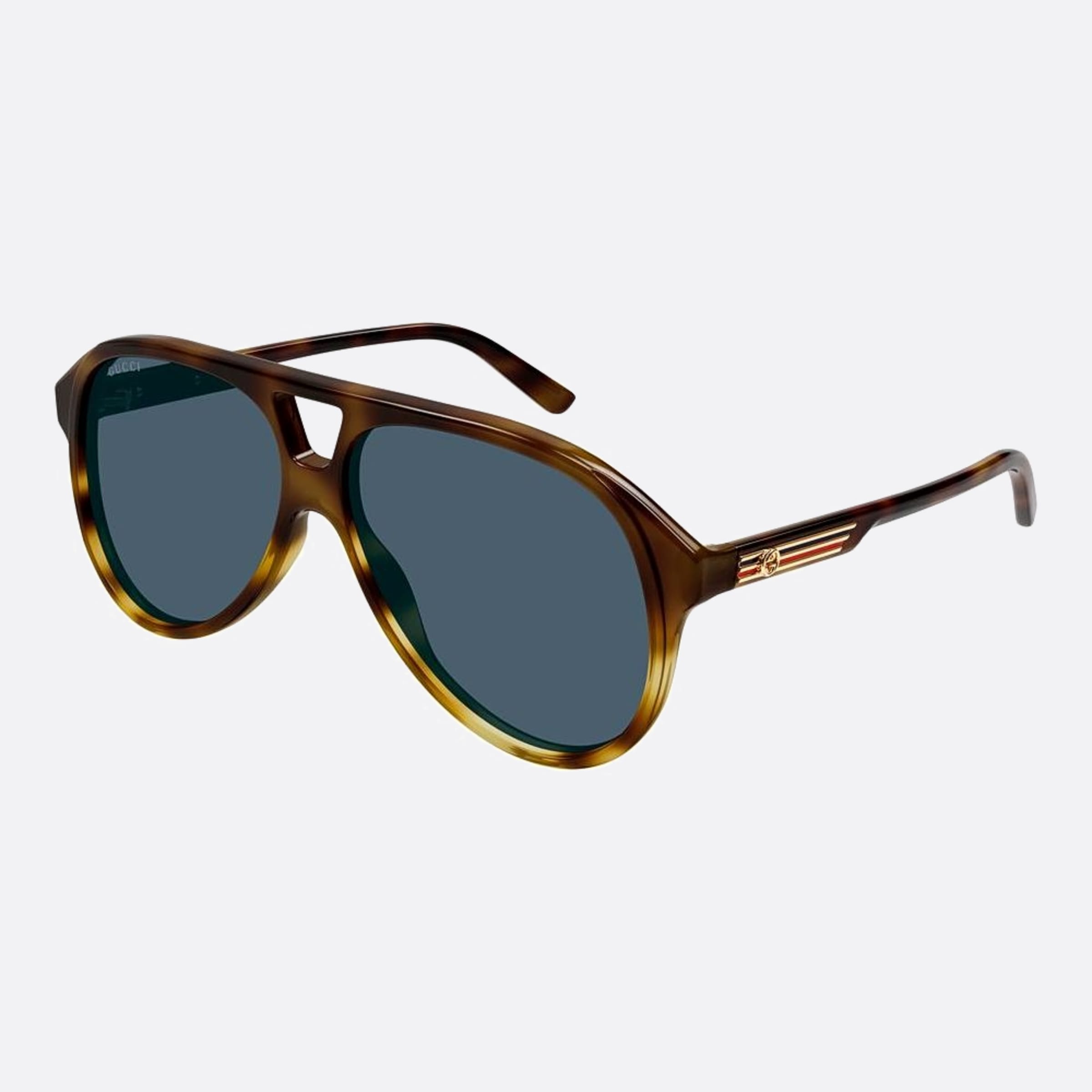 Gucci 59mm Hbb Havana Pilot Man Sunglasses - Side View