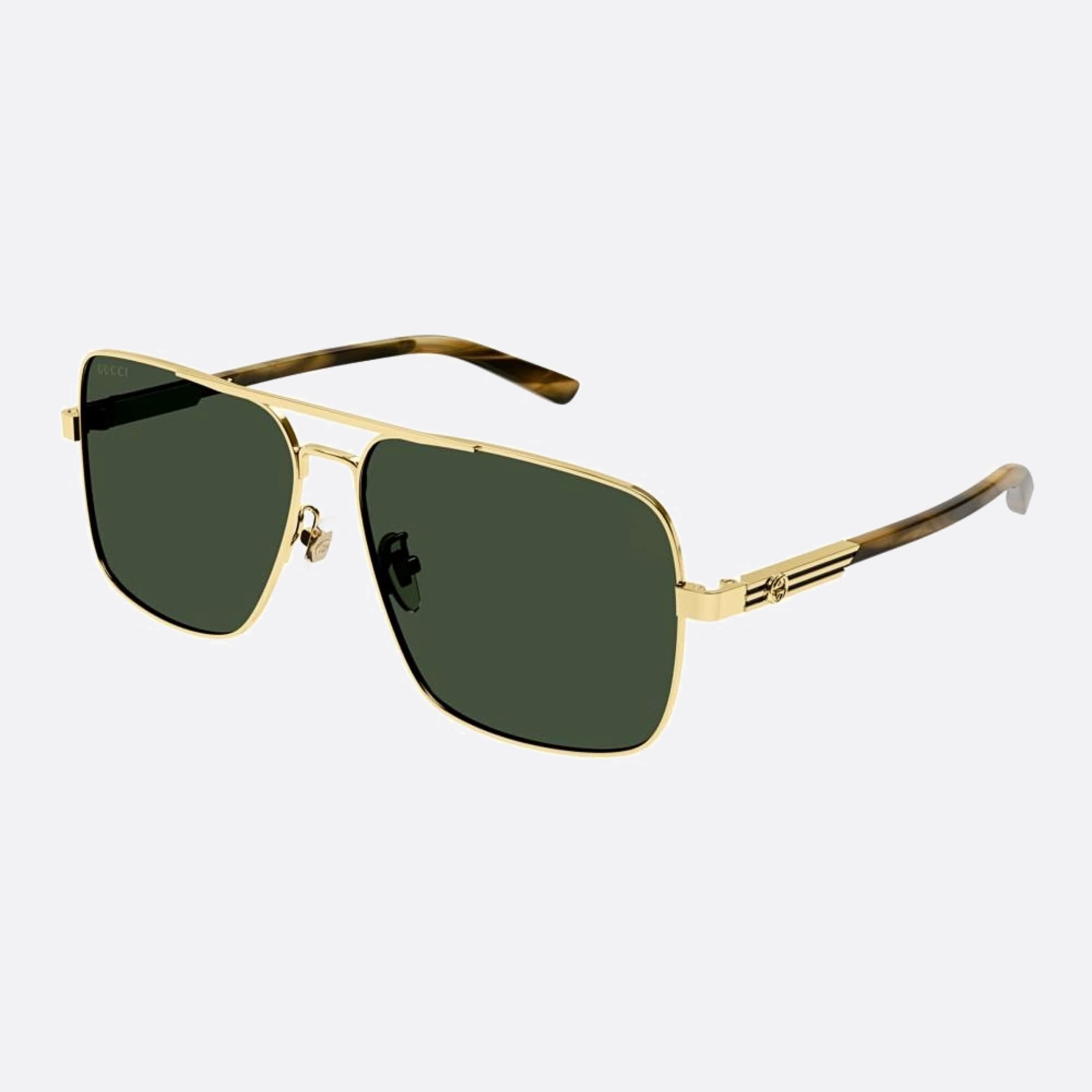 Gucci 62mm Gold Geometric Man Sunglasses - Side View