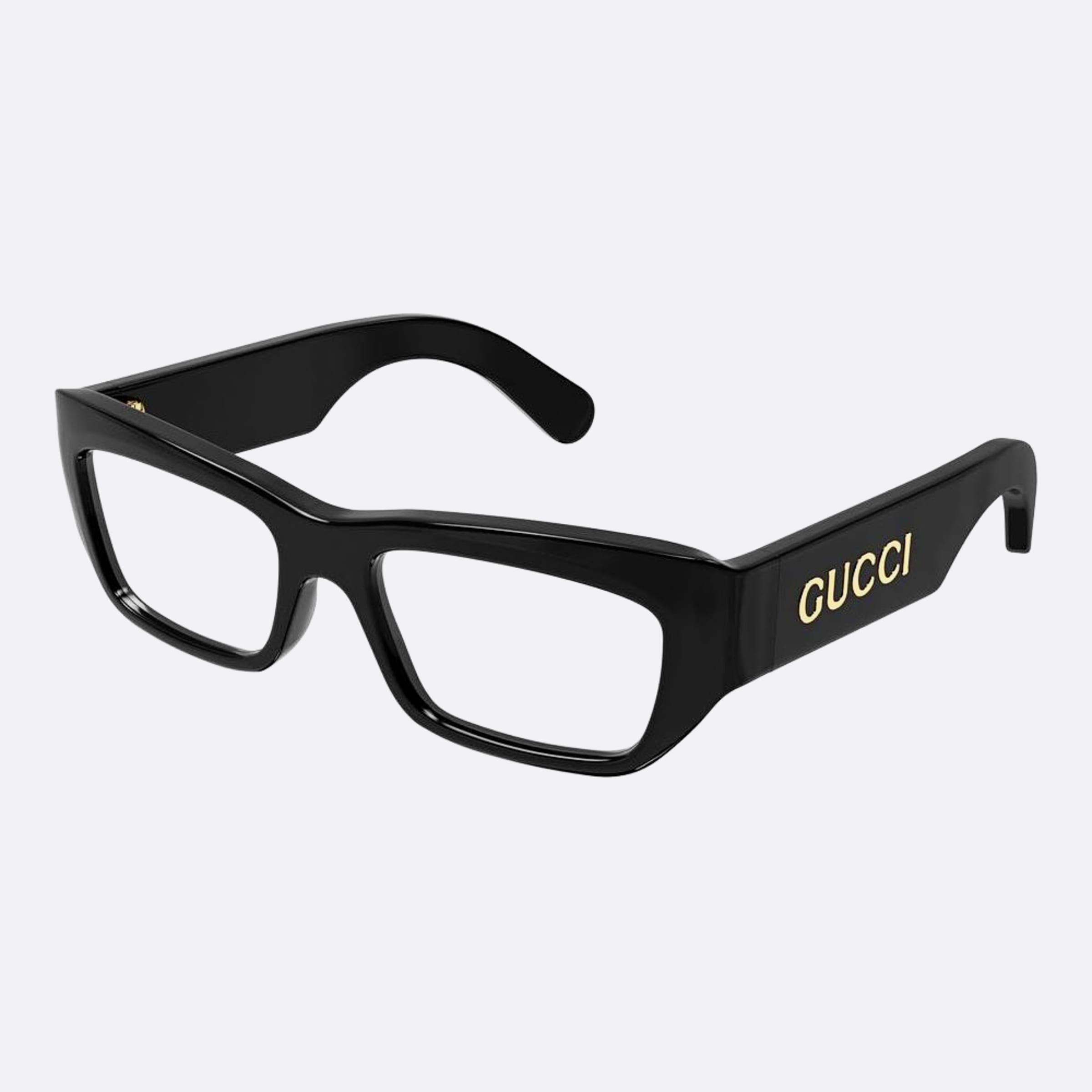 Gucci 53mm Black Geometric Man Eyeglasses - Side View