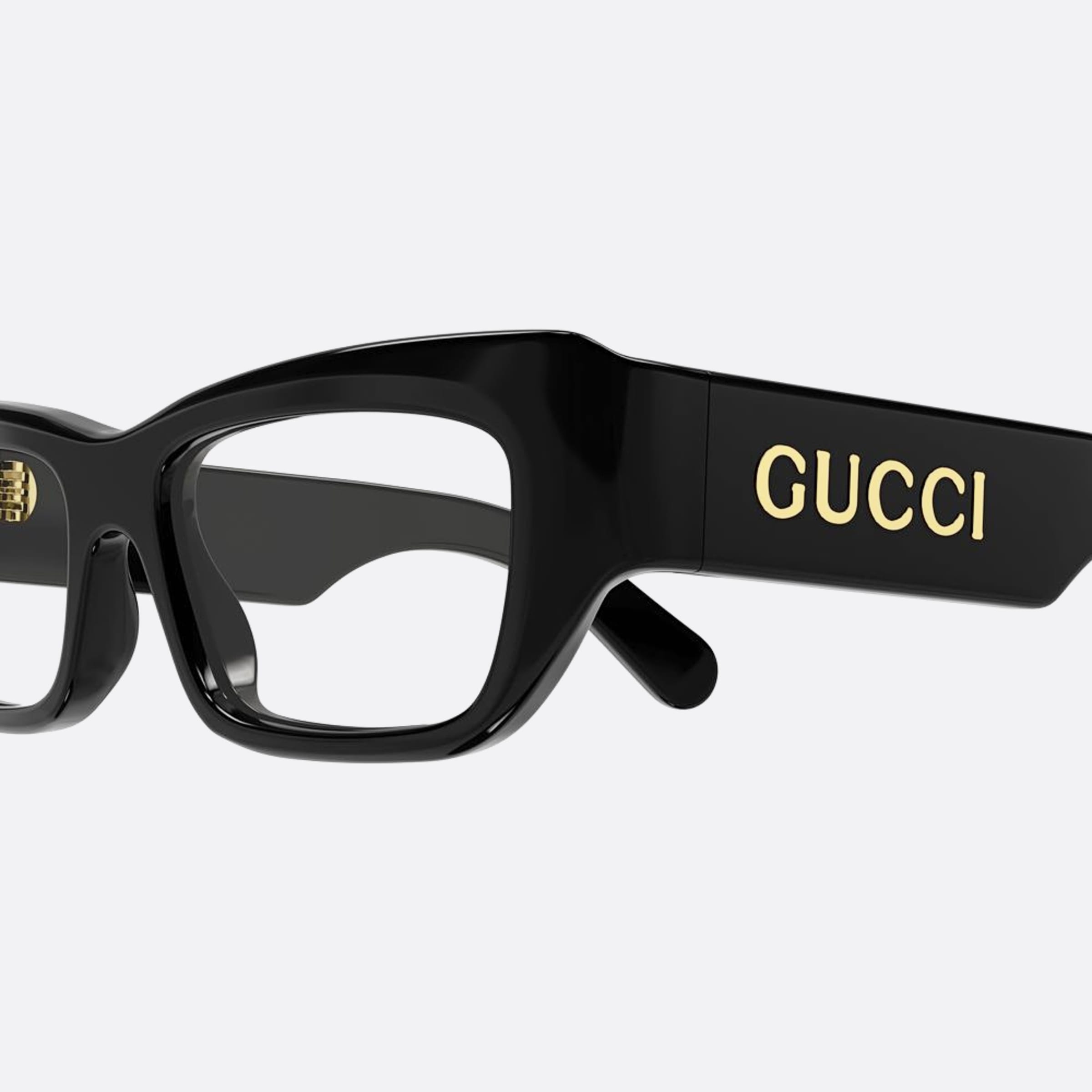 Gucci 53mm Black Geometric Man Eyeglasses - Detail View