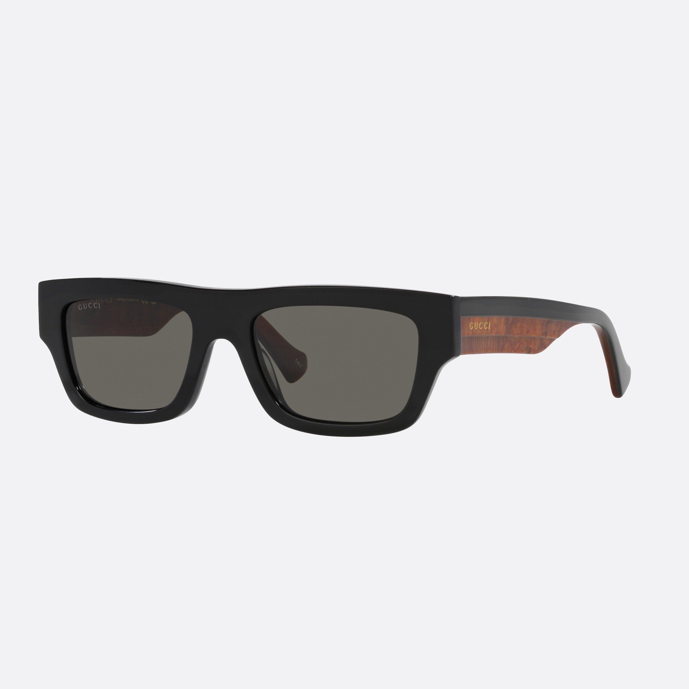 Gucci 55mm Black Rectangle Man Sunglasses - Main View
